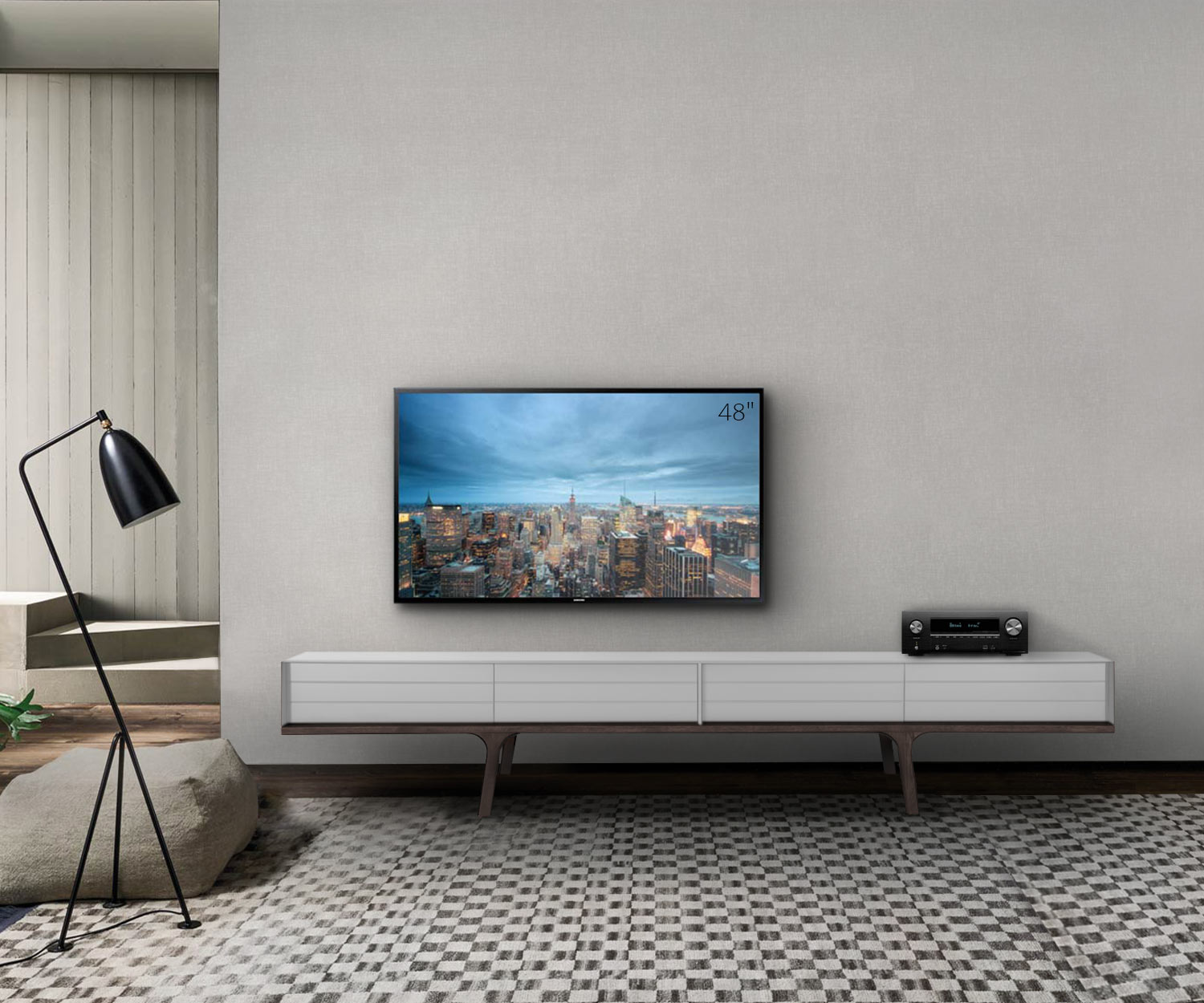 Exclusif al2 Mobius 004 Design TV Design Lowboard sur quatre pieds en bois massif d'eucalyptus Exclusif al2 Mobius 004 Design TV Design Lowboard sur quatre pieds en bois massif d'eucalyptus