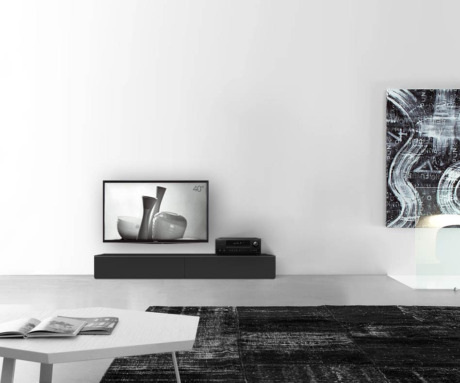 /Design Lowboard sol L180 H27 noir mat /Design Lowboard sol L180 H27 noir mat