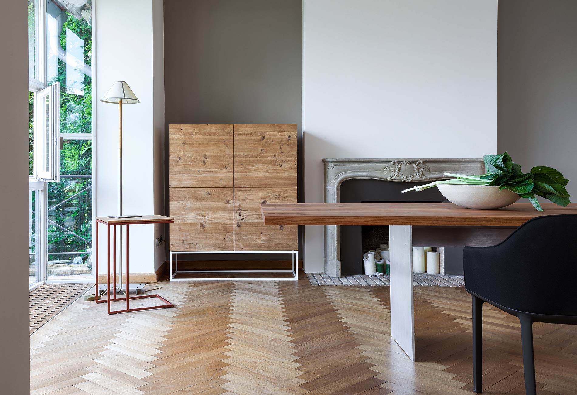 Massives Highboard aus Eiche