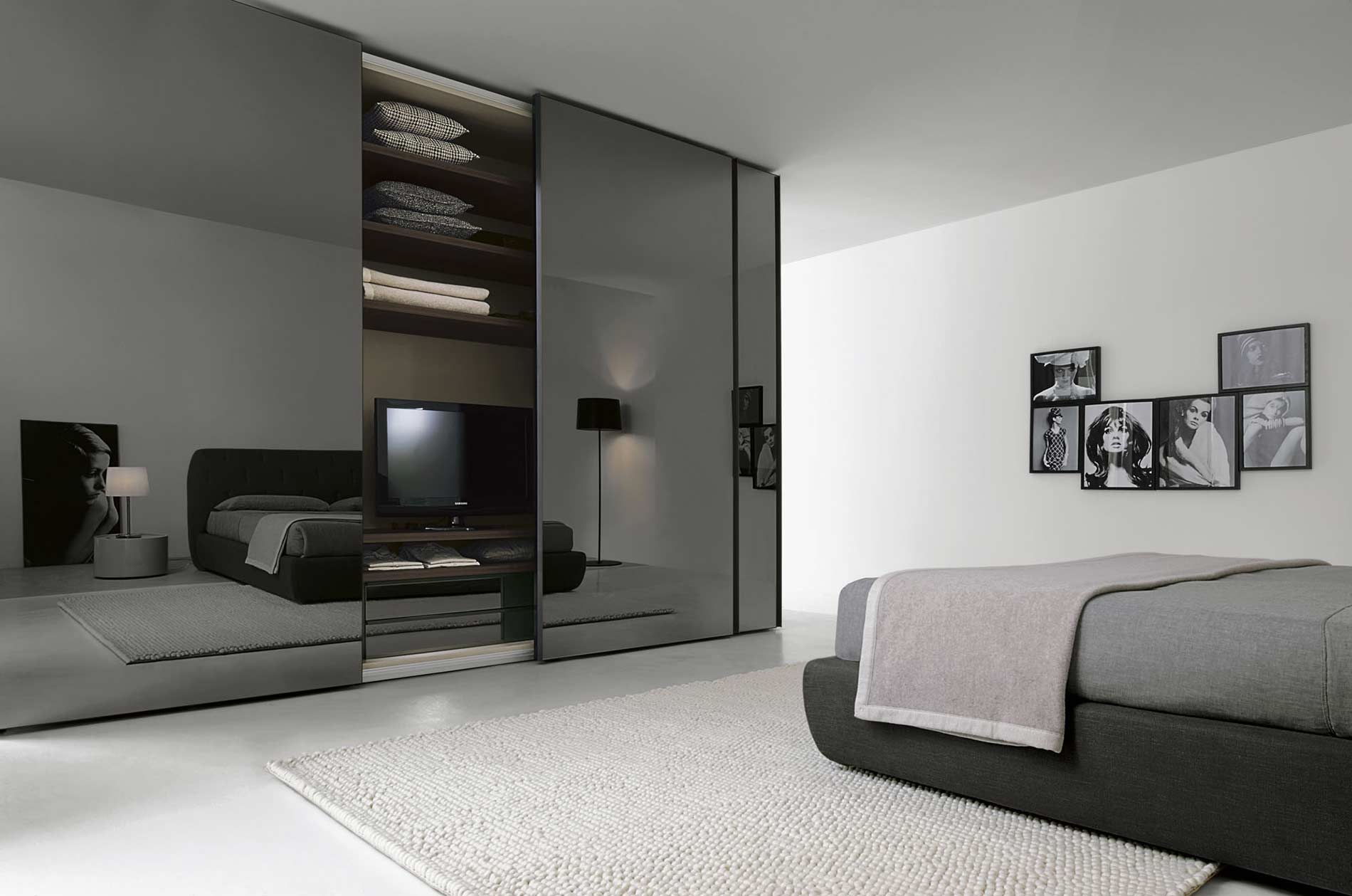 Design Kleiderschrank Spiegelschiebetüren
