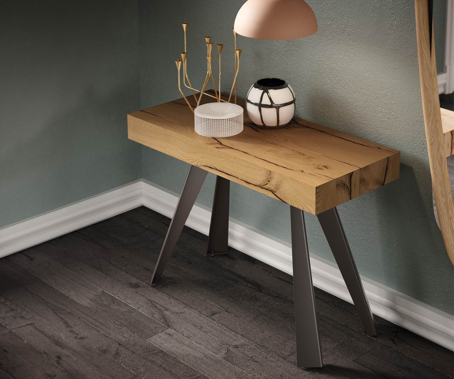 Ozzio_C04L_Flur Konsole Eiche Rustikal Ozzio_C04L_Flur Konsole Eiche Rustikal