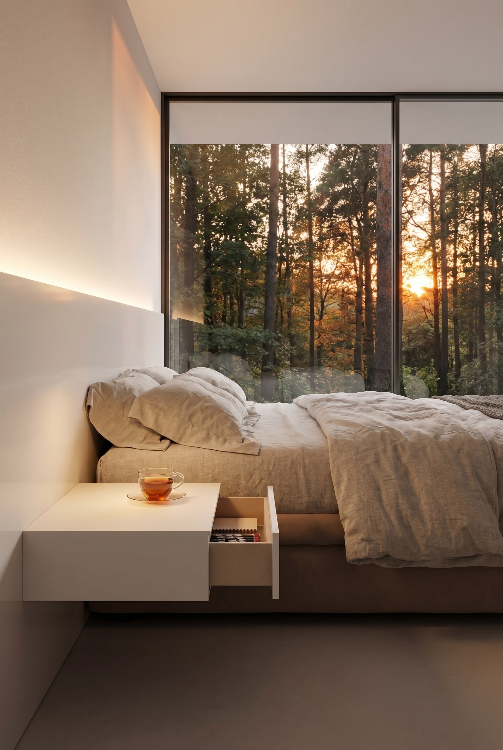 Minimalistischer Novamobili Nachttisch Easy mit einer Schublade