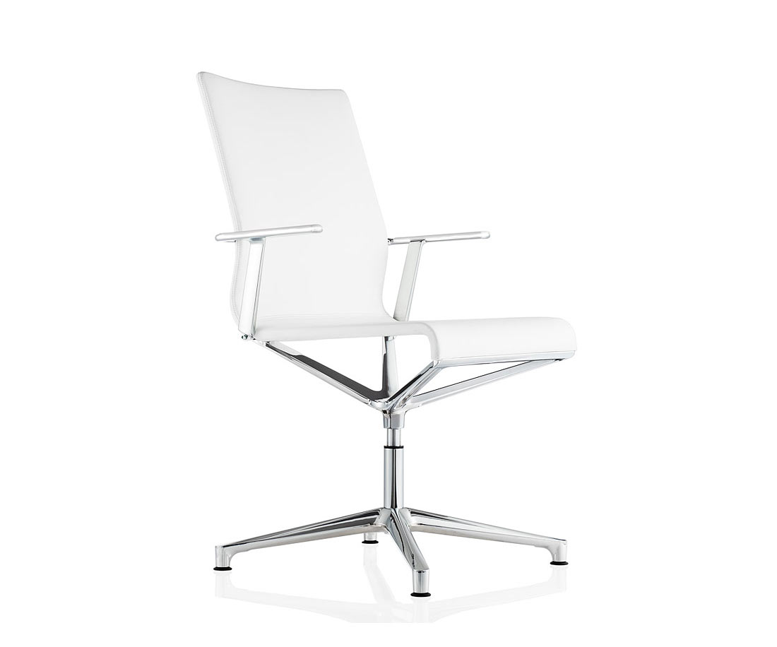 ICF Stick ETK Chair Drehstuhl mit Autorueckstellung Weiss Leder ICF Stick ETK Chair Drehstuhl mit Autorueckstellung Weiss Leder
