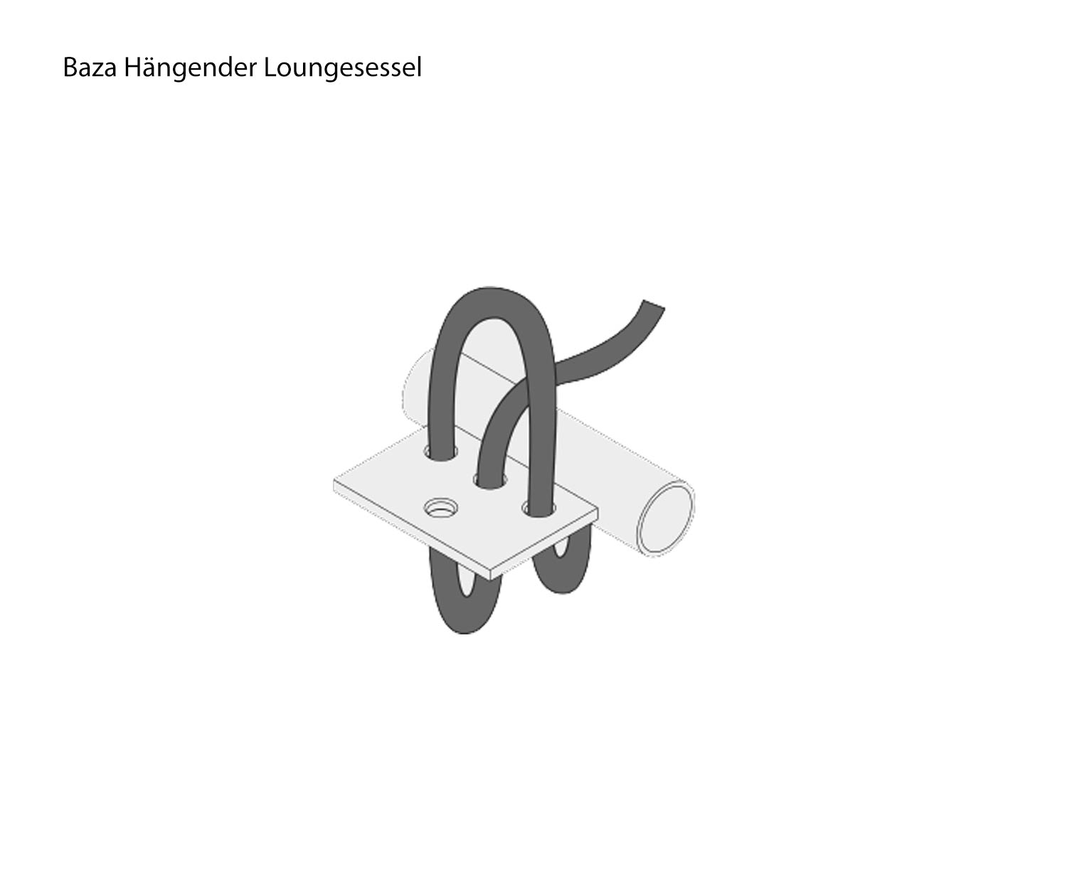 Swing fauteuil Todus Baza Round Esquisse fixation cordes Swing fauteuil Todus Baza Round Esquisse fixation cordes