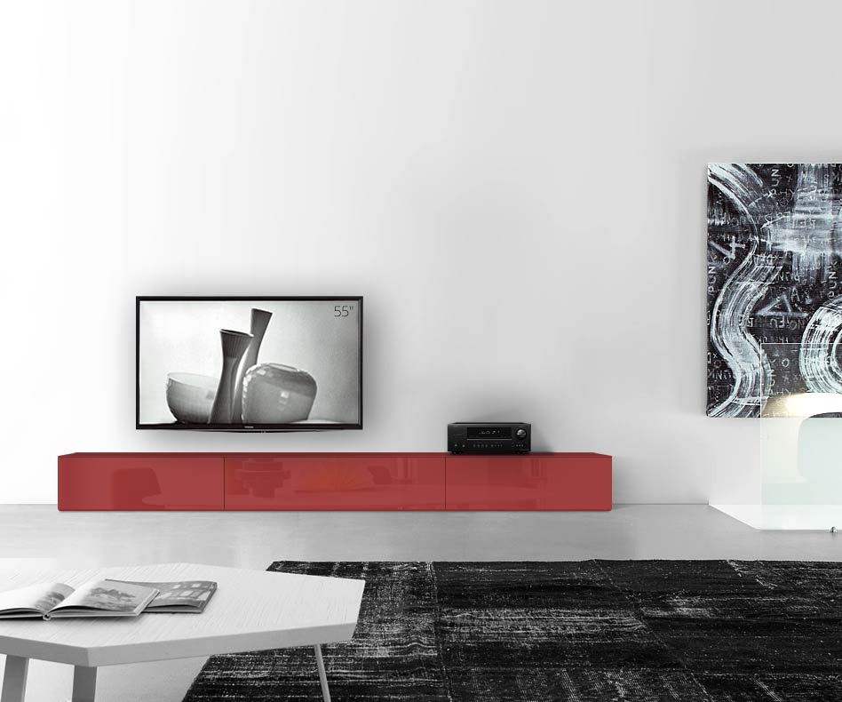 /Design Lowboard Boden B300 H35 glanz rot /Design Lowboard Boden B300 H35 glanz rot