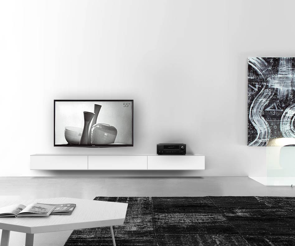 Buffet suspendu design L 270 H25,5 blanc mat Buffet suspendu design L 270 H25,5 blanc mat