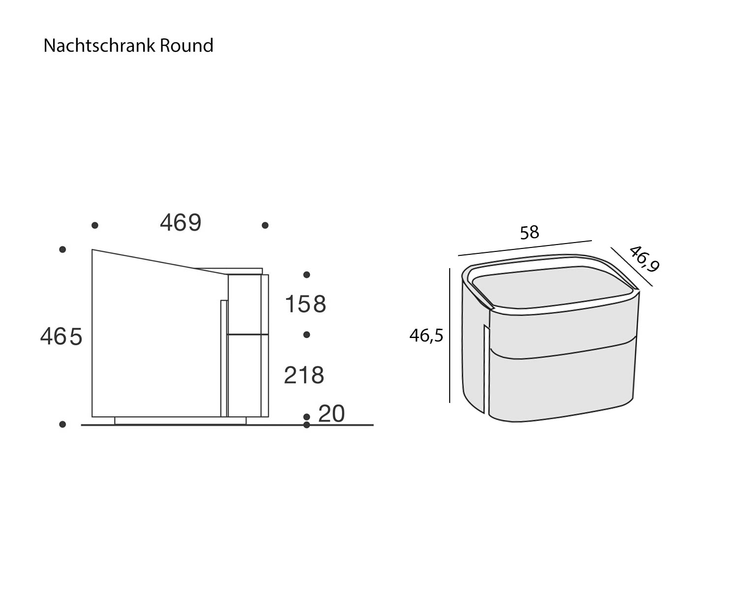 Livitalia Designer Nachtschrank Round Maße Skizze Größe Größenangaben Livitalia Designer Nachtschrank Round Maße Skizze Größe Größenangaben