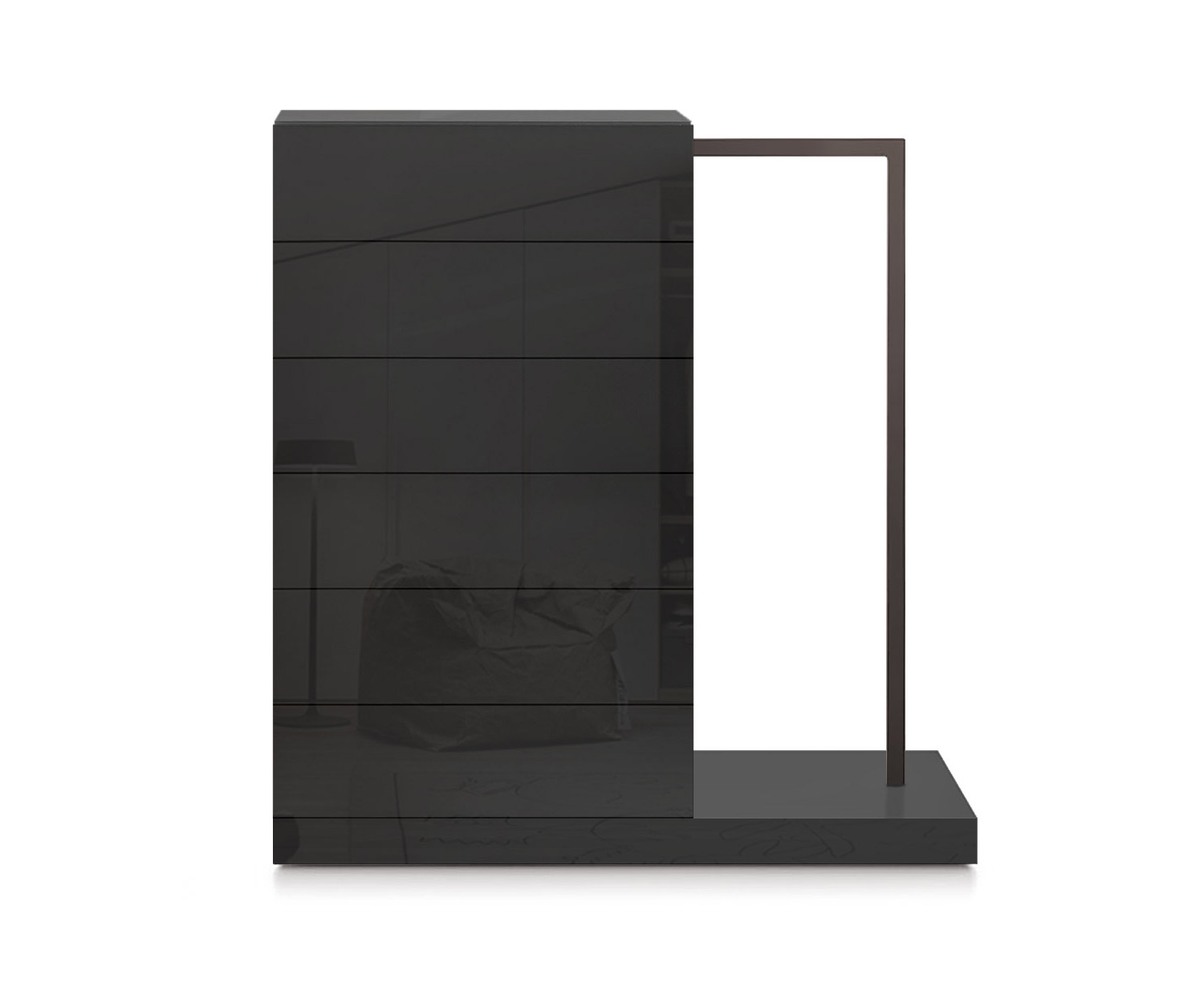 Novamobili Hochkommode Easy6 + Garderobe rechts B64cm glanz schwarz418 Novamobili Hochkommode Easy6 + Garderobe rechts B64cm glanz schwarz418