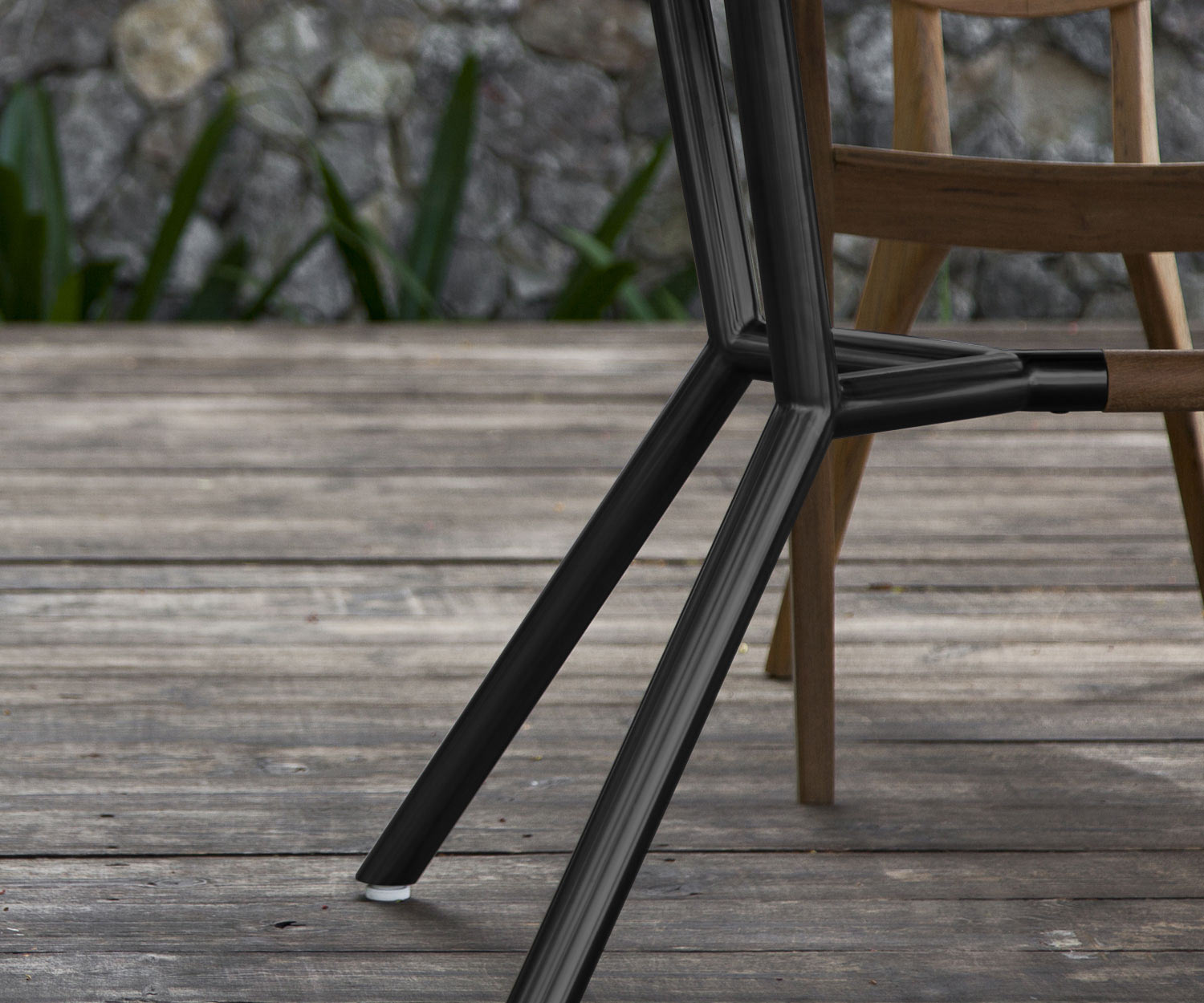 Moderner Oasiq Reef Designer Gartentisch Detail Tischbeine Moderner Oasiq Reef Designer Gartentisch Detail Tischbeine