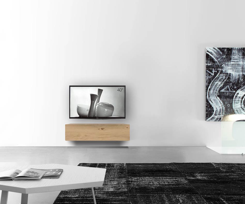 Livitalia Bois Design Lowboard Configurateur mural 120 cm 32 cm 56 cm Chêne clair Livitalia Bois Design Lowboard Configurateur mural 120 cm 32 cm 56 cm Chêne clair