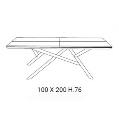 B 200 x 100 / H 76 cm | ausziehbar auf B 254 x 138 / H 76 cm