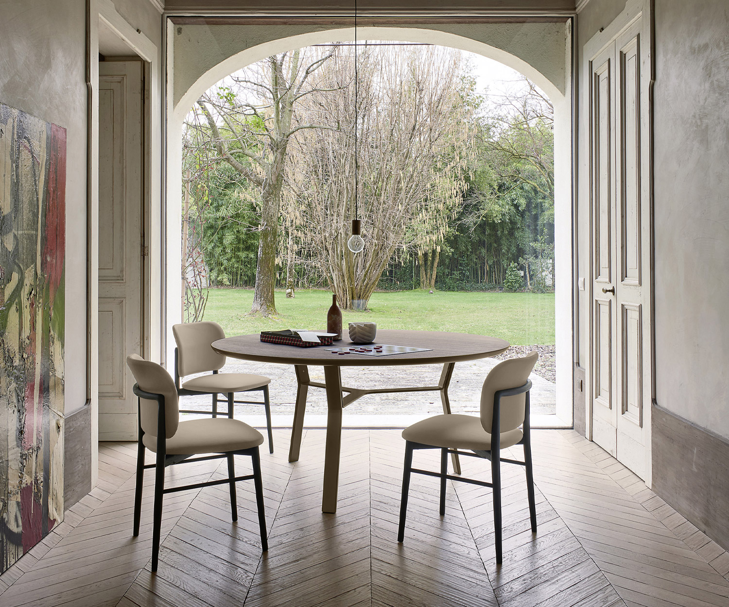 Exclusif Livitalia Iron Table de salle à manger plateau rectangulaire piètement métallique avec chaises de salle à manger