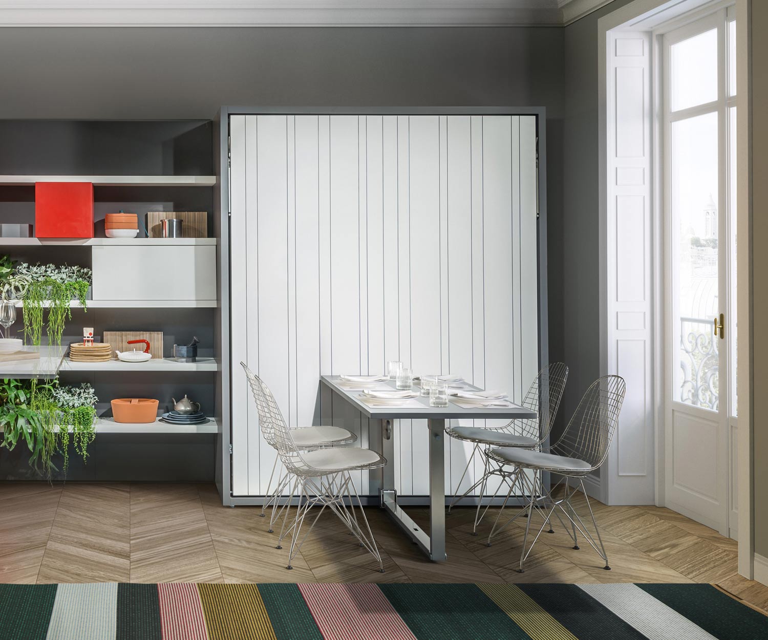 Moderne Clei Penelope 2 Dining Lit armoire design avec table à manger Moderne Clei Penelope 2 Dining Lit armoire design avec table à manger