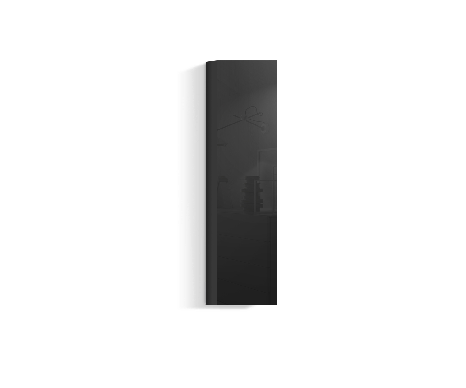 Design Salon Armoire suspendue verticale H128 L30 noir418 Design Salon Armoire suspendue verticale H128 L30 noir418