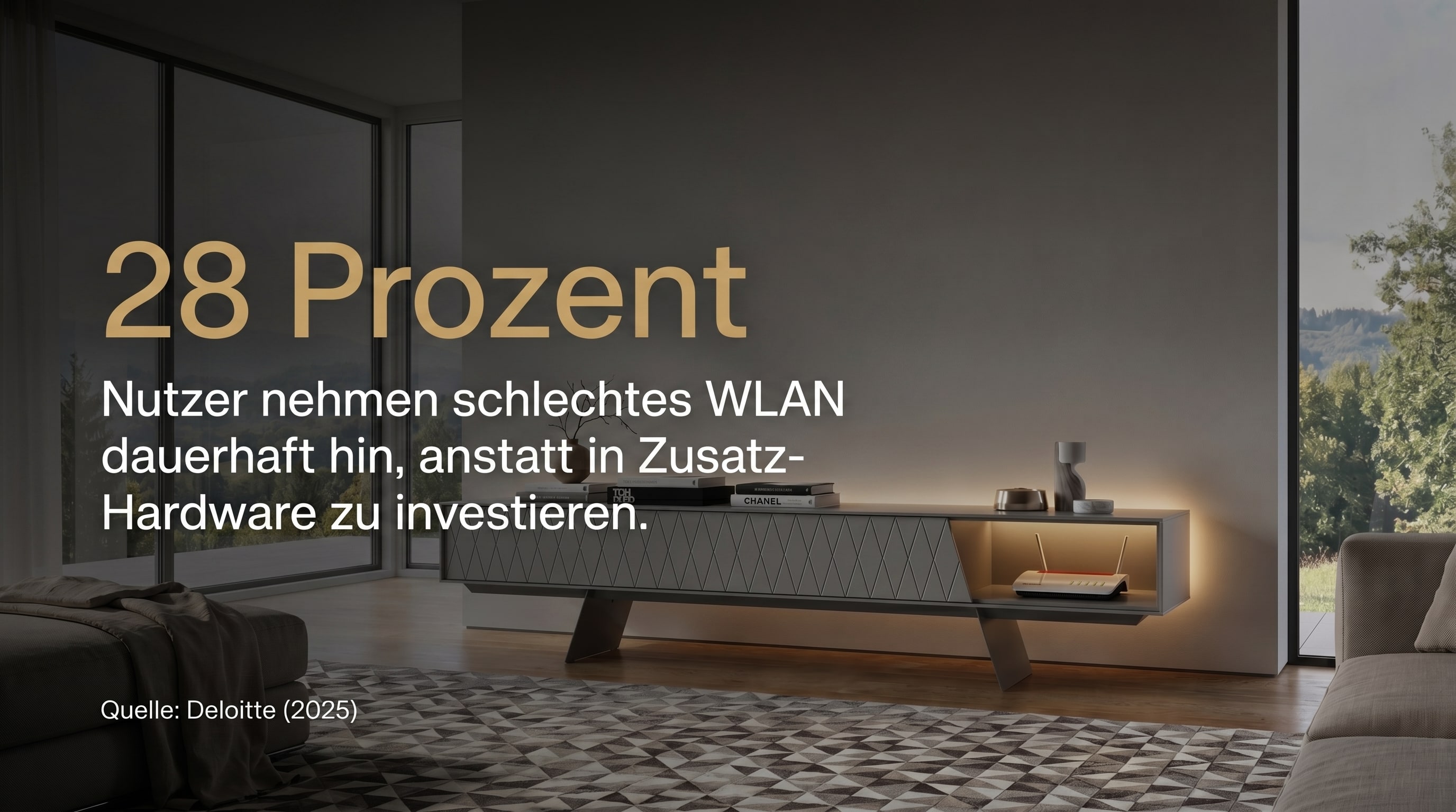 28 Prozent – Nutzer nehmen schlechtes WLAN dauerhaft hin, anstatt in Zusatz-Hardware zu investieren.
