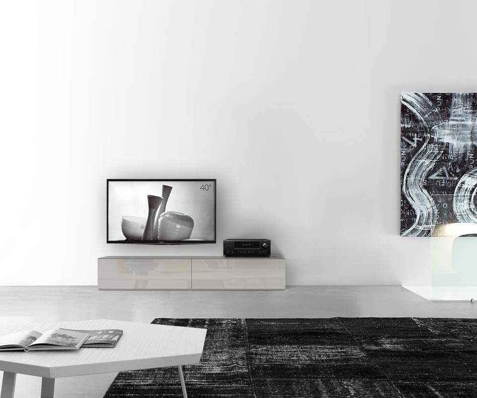 /Design Lowboard Boden B180 H35 glanz hellgrau /Design Lowboard Boden B180 H35 glanz hellgrau