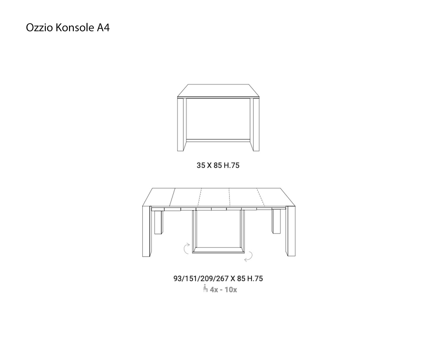Ozzio Console A4 Esquisse Ozzio Console A4 Esquisse