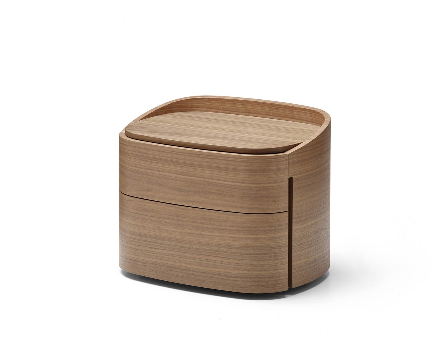 Designer Nachtschrank Round in Nussbaum Furnier Designer Nachtschrank Round in Nussbaum Furnier