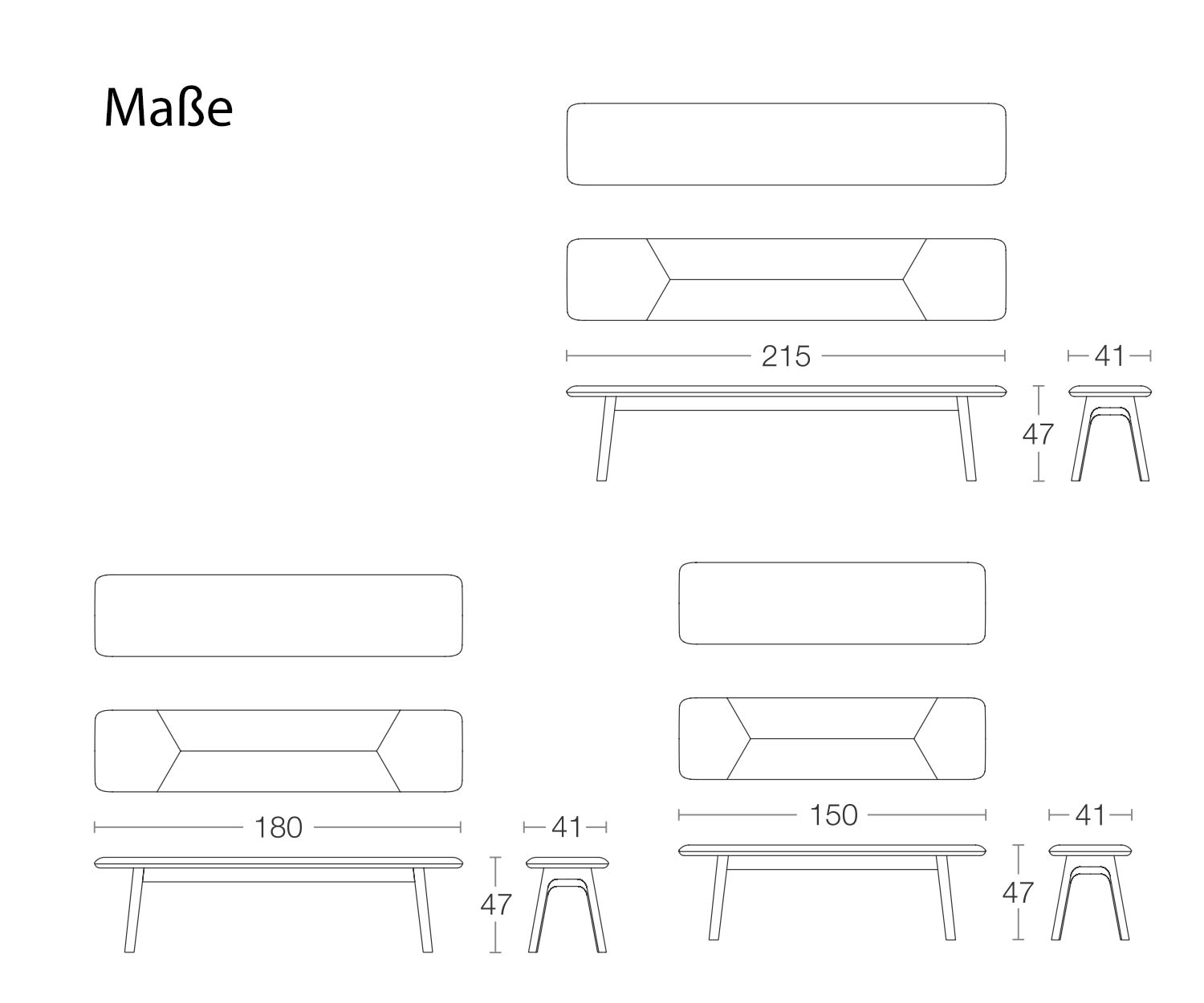 Conde House Ten Design Sitzbank Maße Skizze Größen Größenangaben Conde House Ten Design Sitzbank Maße Skizze Größen Größenangaben