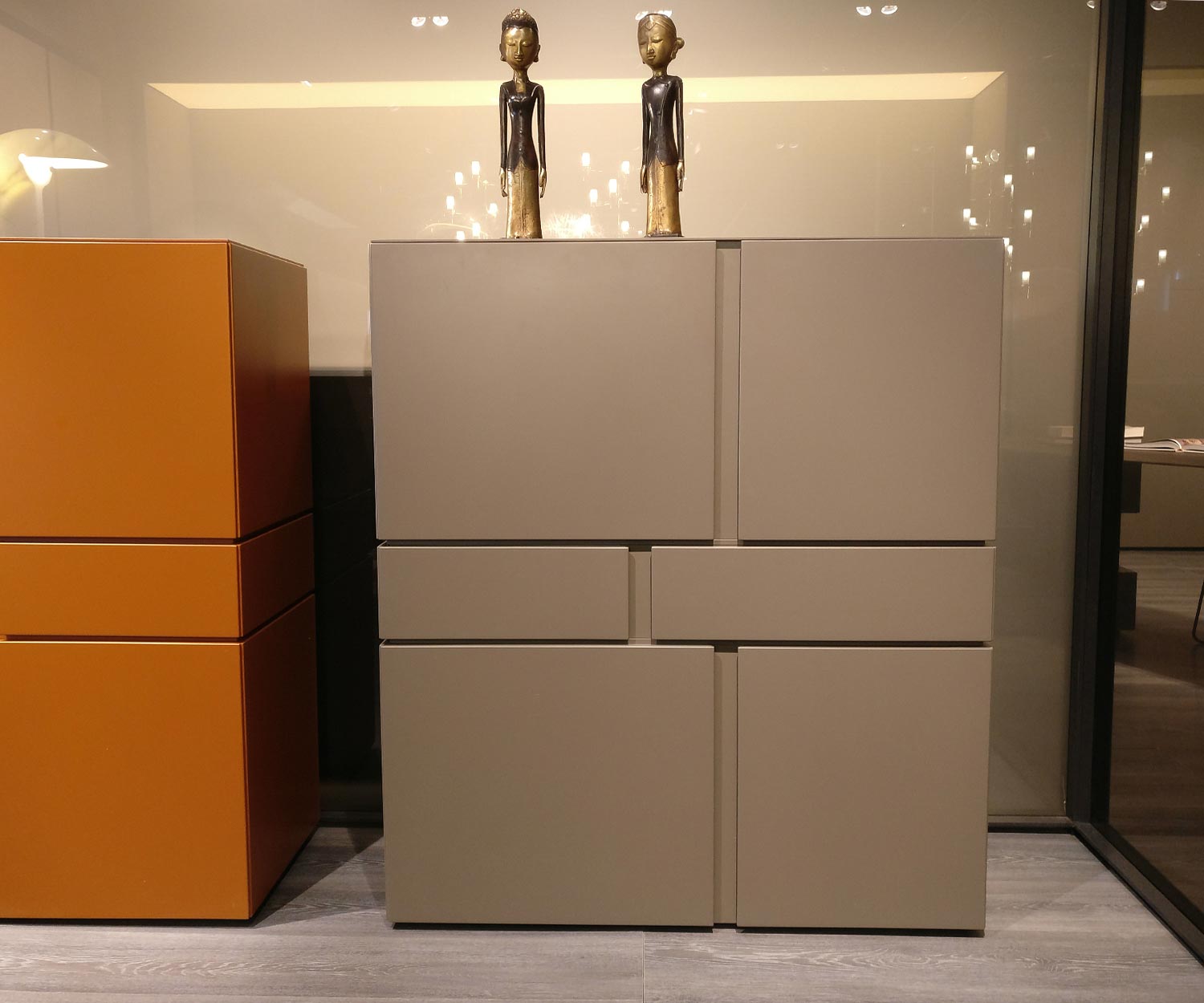Exklusives Livitalia Abaco Design Highboard Weiß Matt Exklusives Livitalia Abaco Design Highboard Weiß Matt