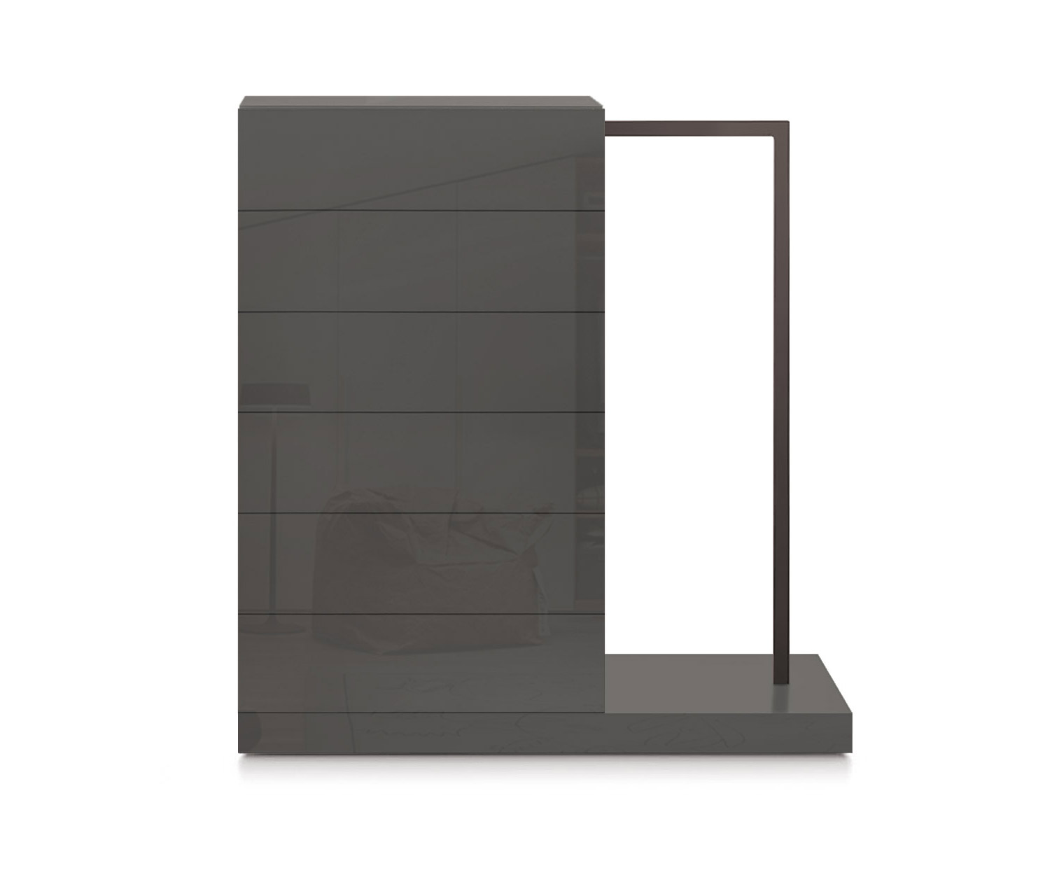 Novamobili Hochkommode Easy6 + Garderobe rechts B64cm glanz quarz410