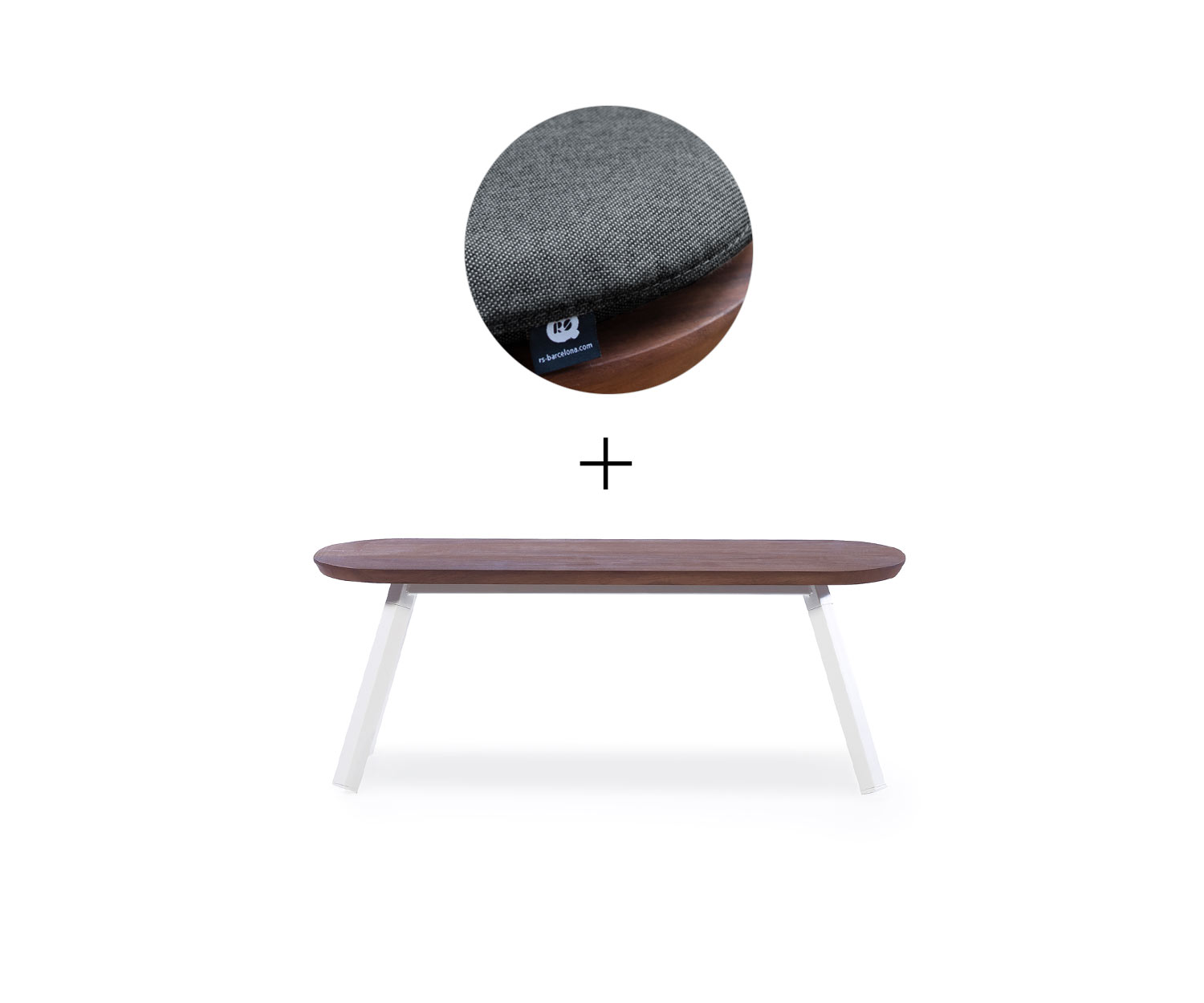 RS Barcelona Banc de Ping Pong Blanc L120 cm Noir Extérieur