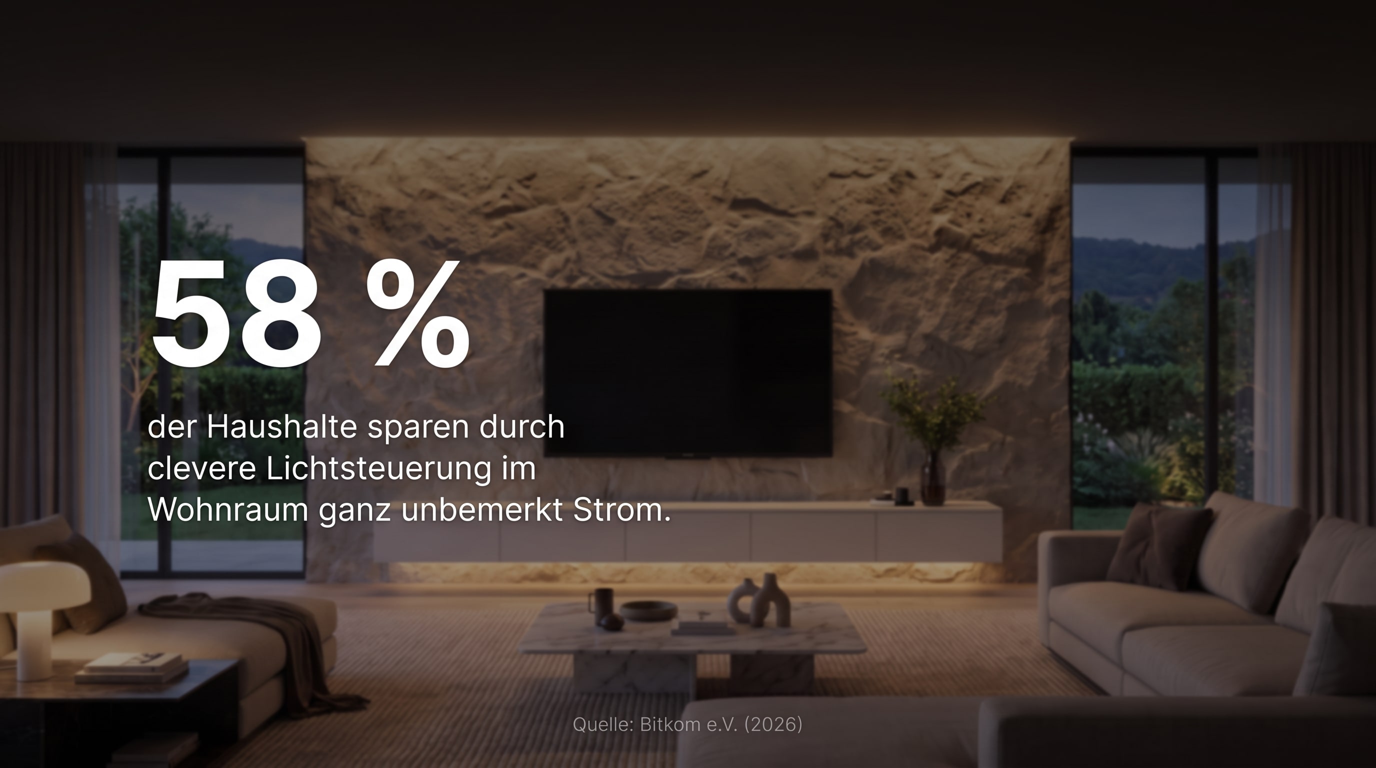 58 % &ndash; des m&eacute;nages &eacute;conomisent de l'&eacute;lectricit&eacute; sans s'en rendre compte gr&acirc;ce &agrave; un contr&ocirc;le intelligent de l'&eacute;clairage dans le salon.