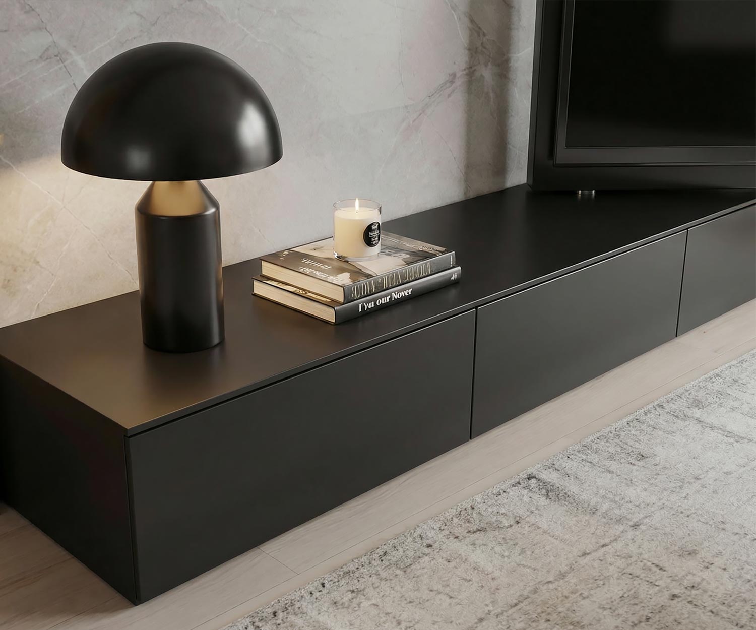 Livitalia Vision Lowboard avec panneau TV pivotant à 90 Livitalia Vision Lowboard avec panneau TV pivotant à 90