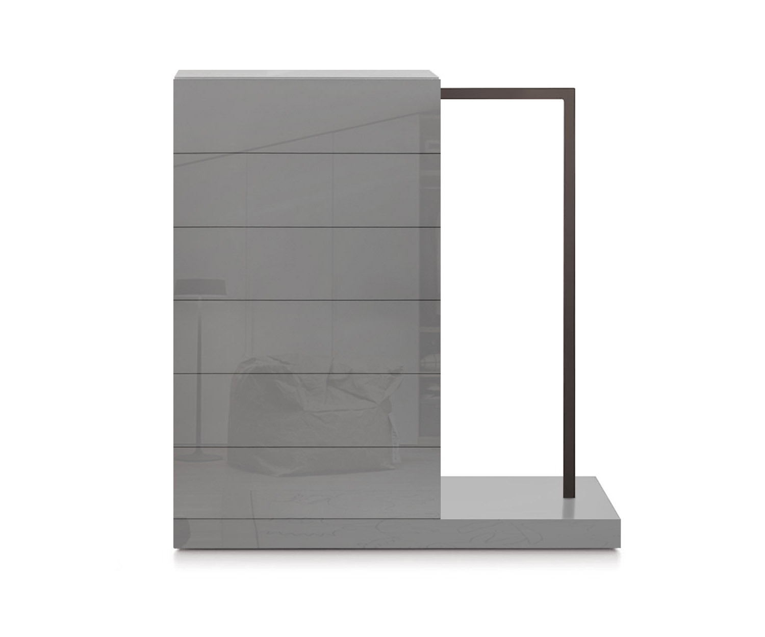 Novamobili Hochkommode Easy6 + Garderobe rechts B64cm glanz hellgrau430 Novamobili Hochkommode Easy6 + Garderobe rechts B64cm glanz hellgrau430