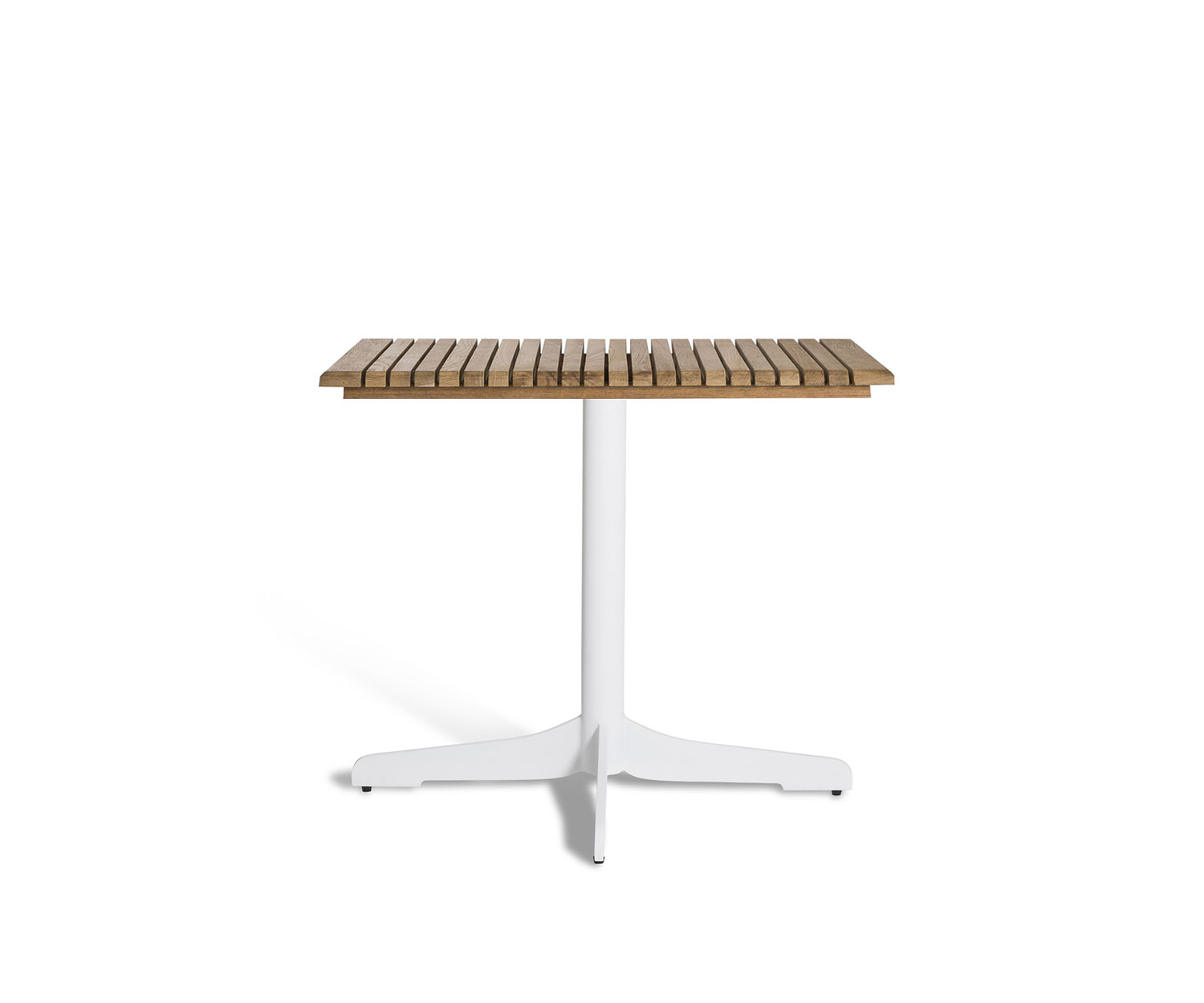 Oasiq Ceru Aluminium Esstisch B 80 cm weiß teak