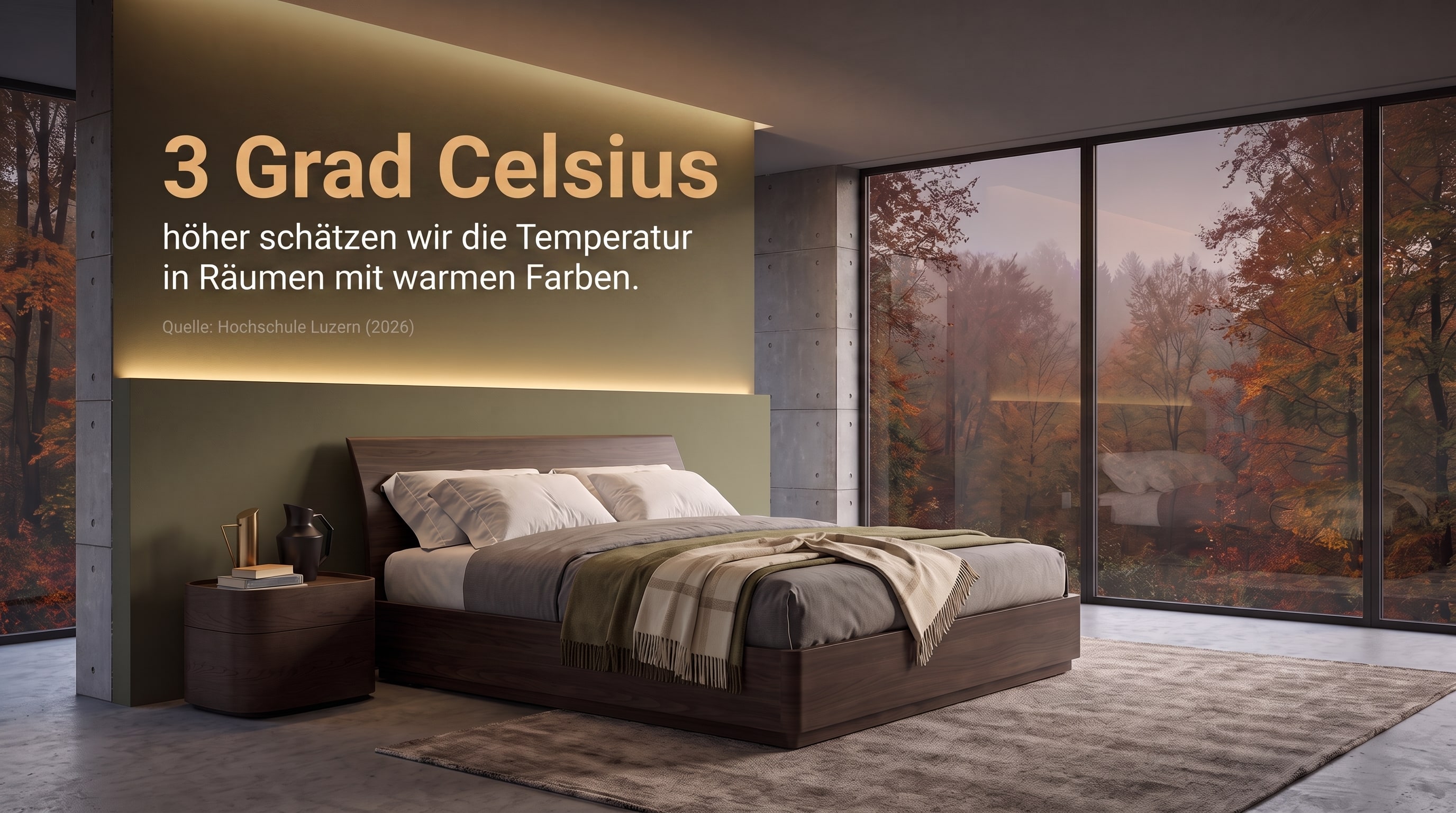 3 Grad Celsius &ndash; h&ouml;her sch&auml;tzen wir die Temperatur in R&auml;umen mit warmen Farben.