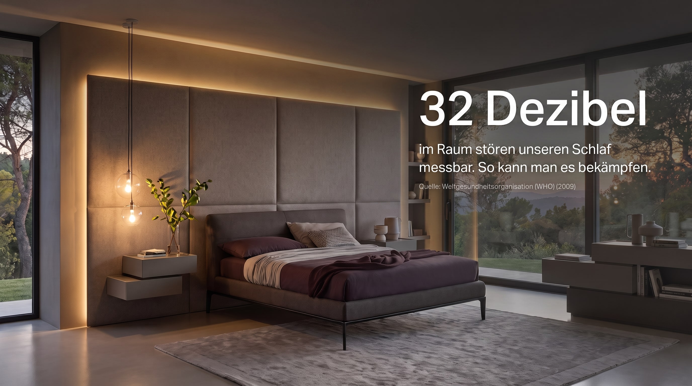 32 Dezibel – Schon 32 Dezibel im Raum stören unseren Schlaf messbar.