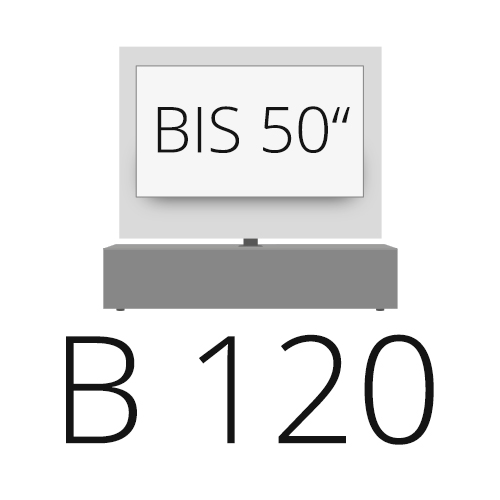 B 120 cm jusqu'à 50 pouces TV