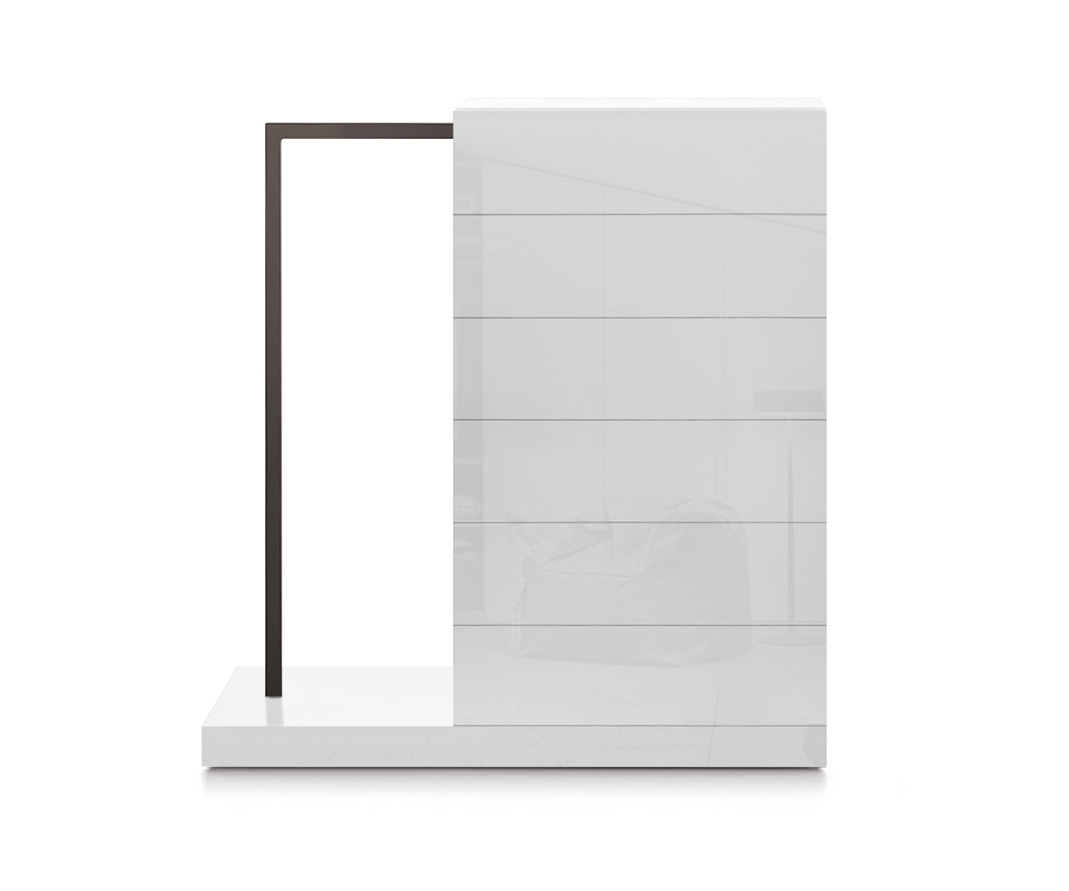 Novamobili Commode haute Easy6 + penderie à gauche L64cm blanc brillant400 Novamobili Commode haute Easy6 + penderie à gauche L64cm blanc brillant400