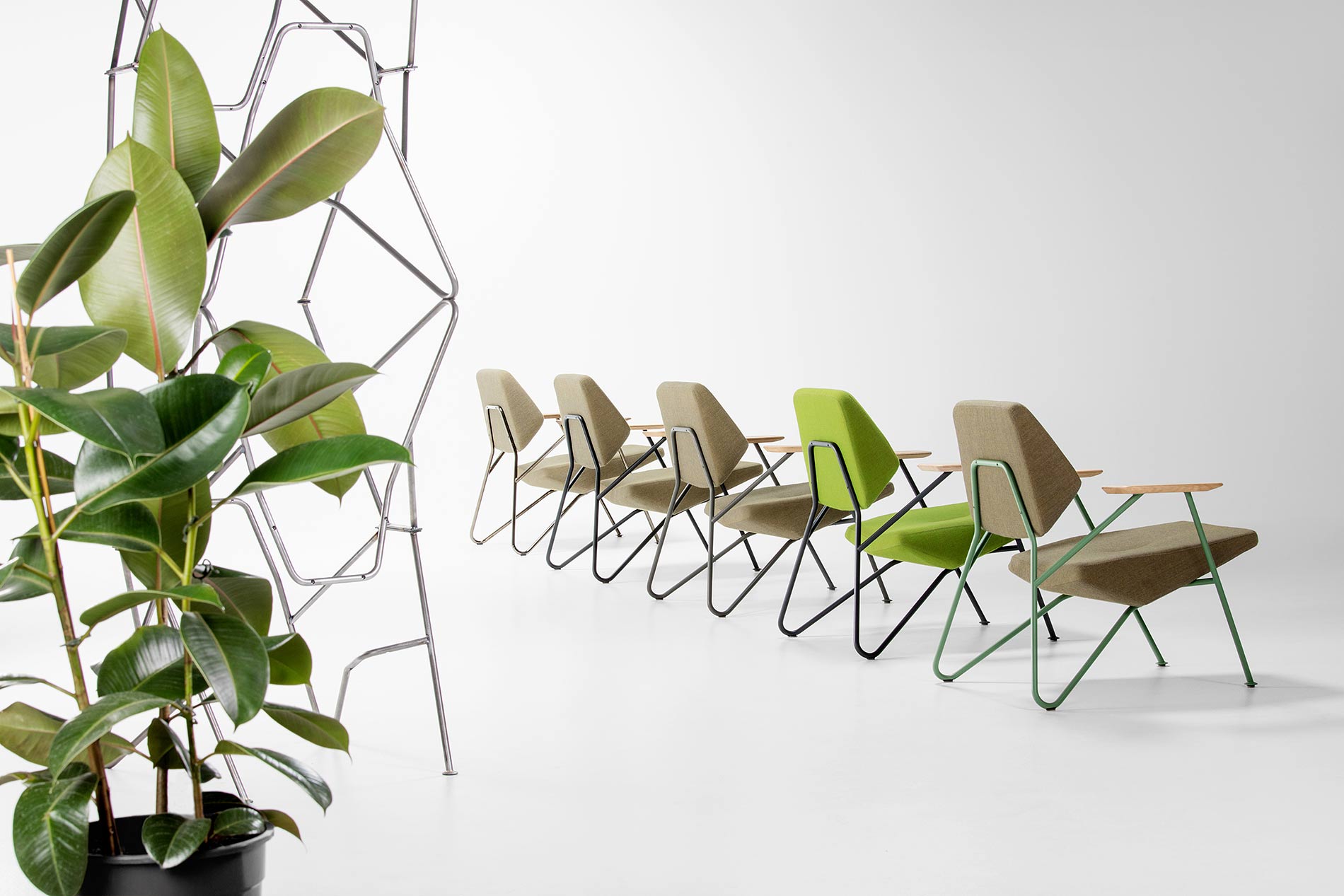 Bunter Design Lounge Sessel Polygon
