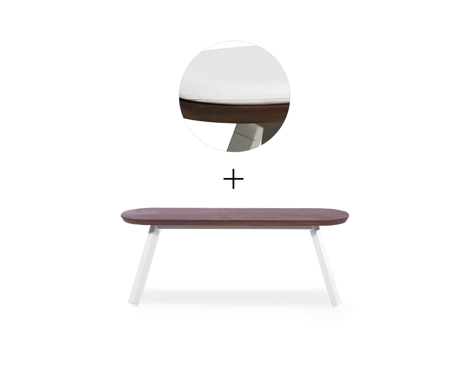 RS Barcelona Ping Pong Banc Blanc L120 cm Blanc Extérieur RS Barcelona Ping Pong Banc Blanc L120 cm Blanc Extérieur
