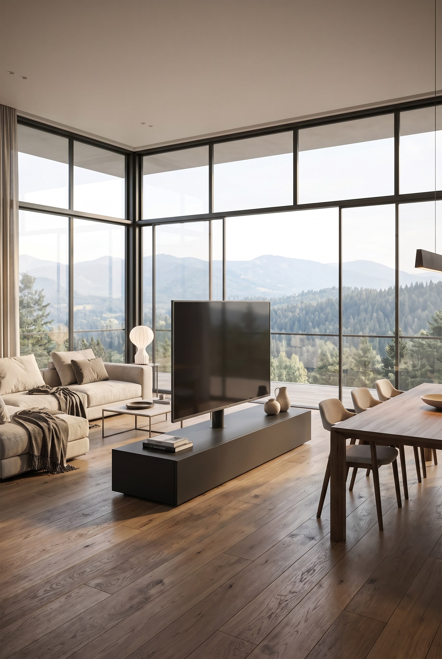Offenes Wohnzimmer TV-Raumteiler modern Offenes Wohnzimmer TV-Raumteiler modern