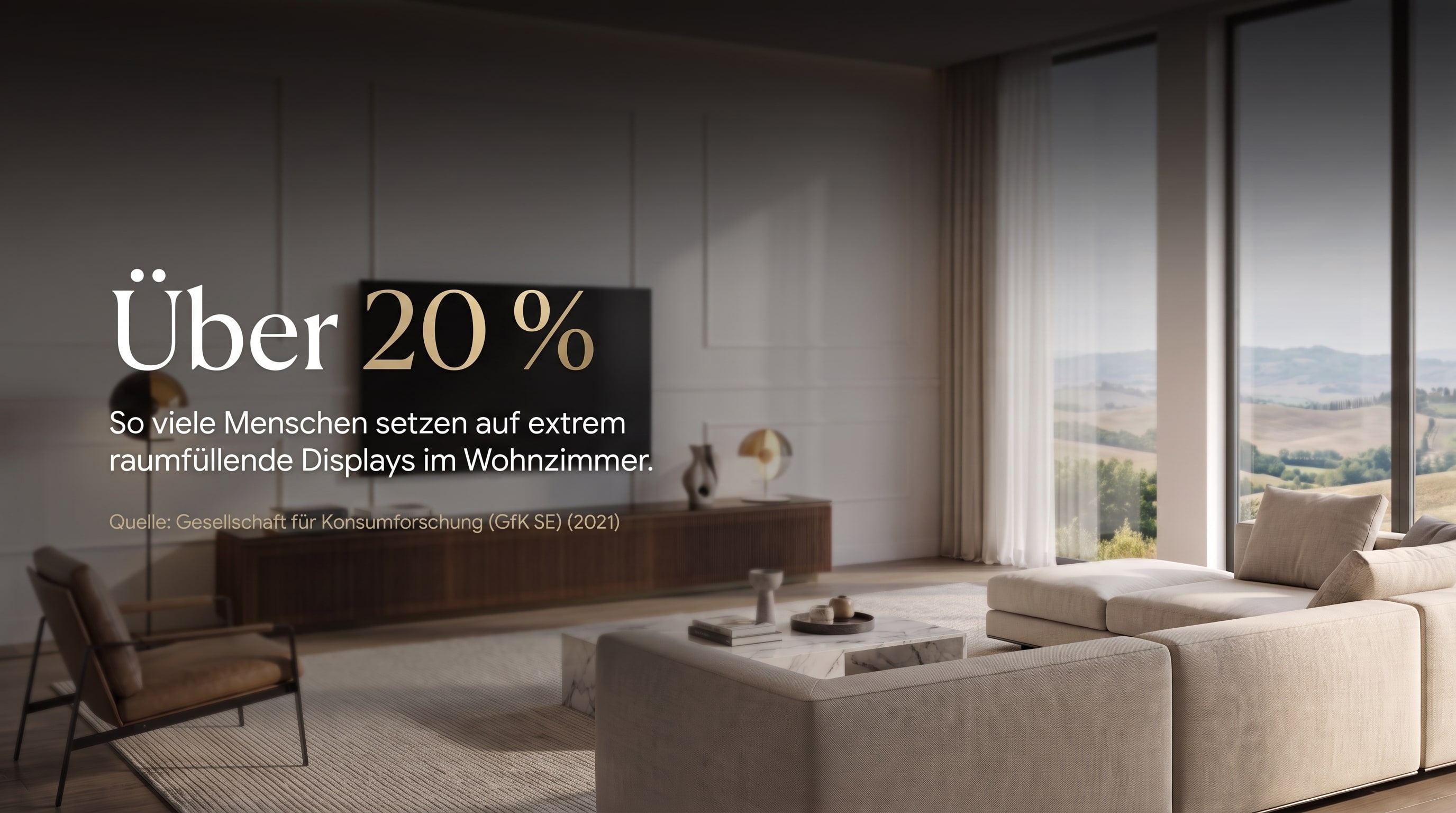 Plus de 20 % – C'est le nombre de personnes qui optent pour des écrans extrêmement imposants dans le salon.