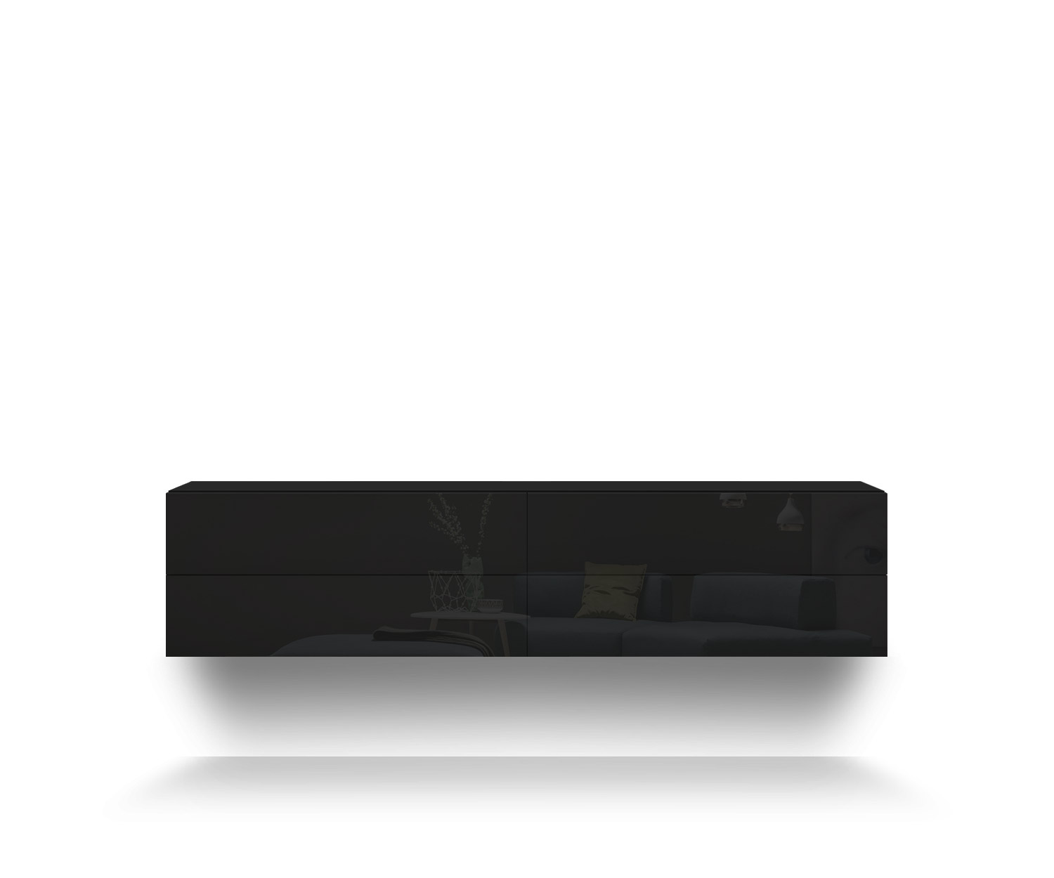 Novamobili Commode suspendue Easy 4er L152 noir418 Novamobili Commode suspendue Easy 4er L152 noir418