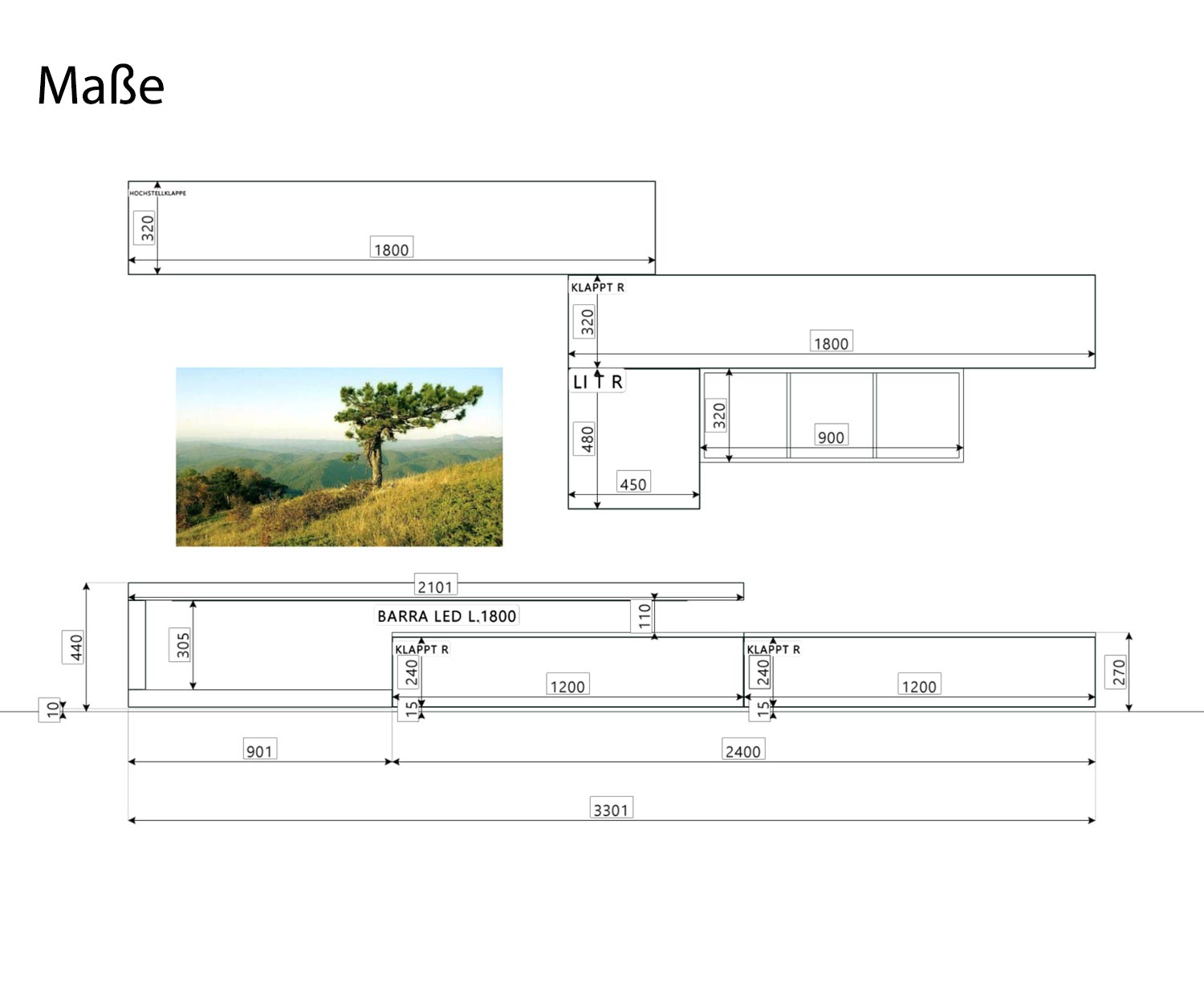 Moderne Design Wohnwand C99 Maße Skizze Größen Moderne Design Wohnwand C99 Maße Skizze Größen