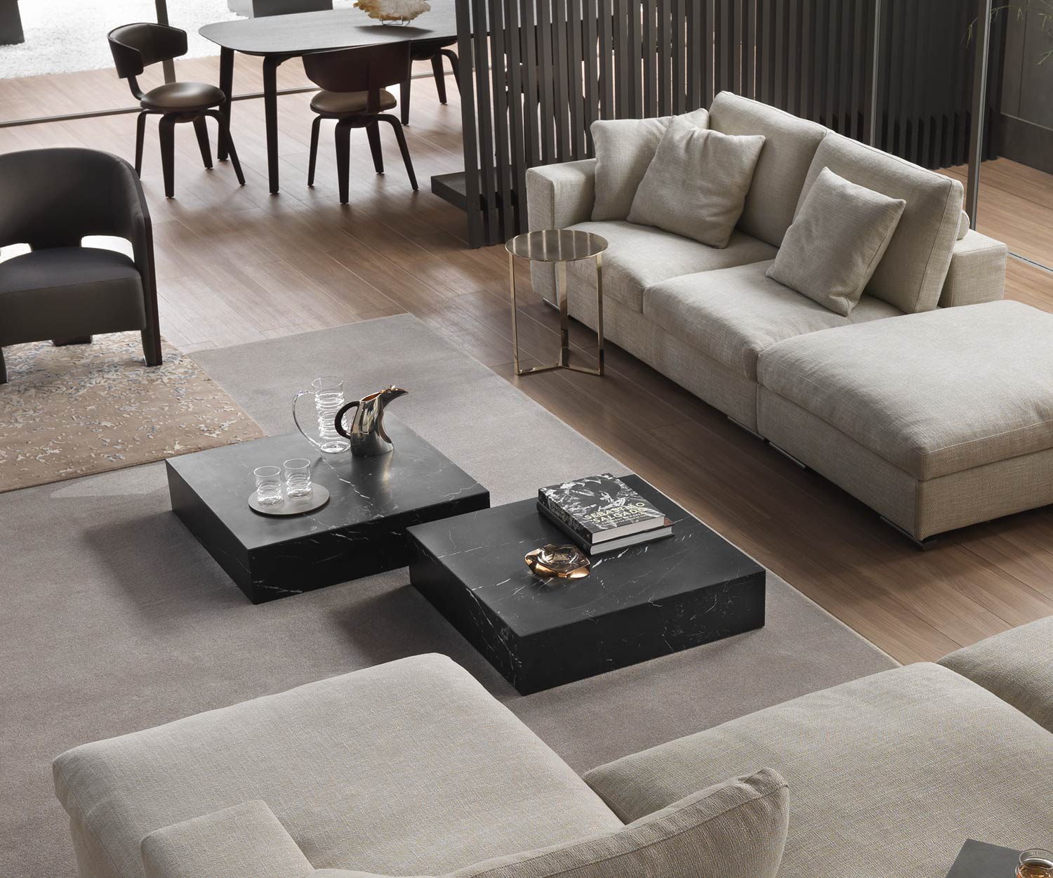 Exklusiver Marelli Design Couchtisch Thor ohne Sockel in Marquina Schwarz Marmor Exklusiver Marelli Design Couchtisch Thor ohne Sockel in Marquina Schwarz Marmor