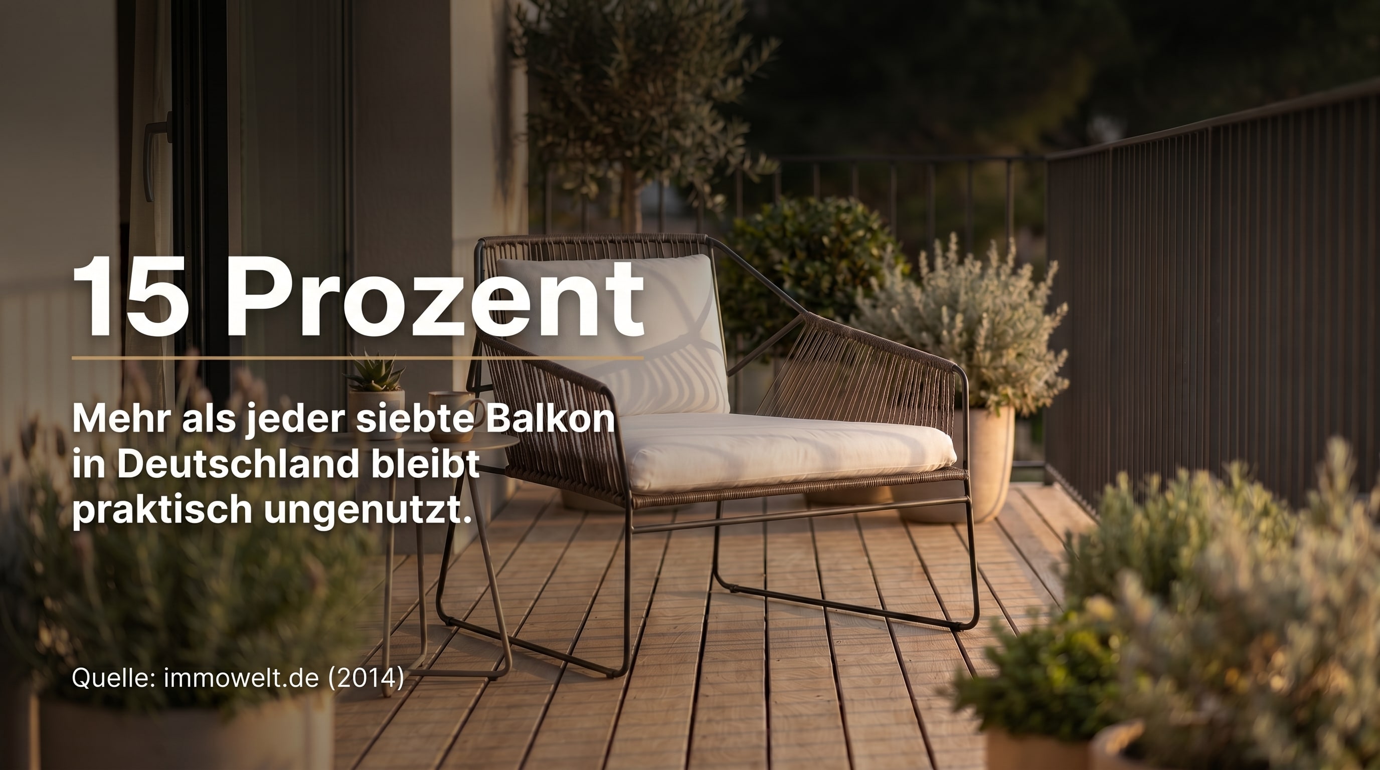 15 Prozent – Plus d'un balcon sur sept en Allemagne reste pratiquement inutilisé.
