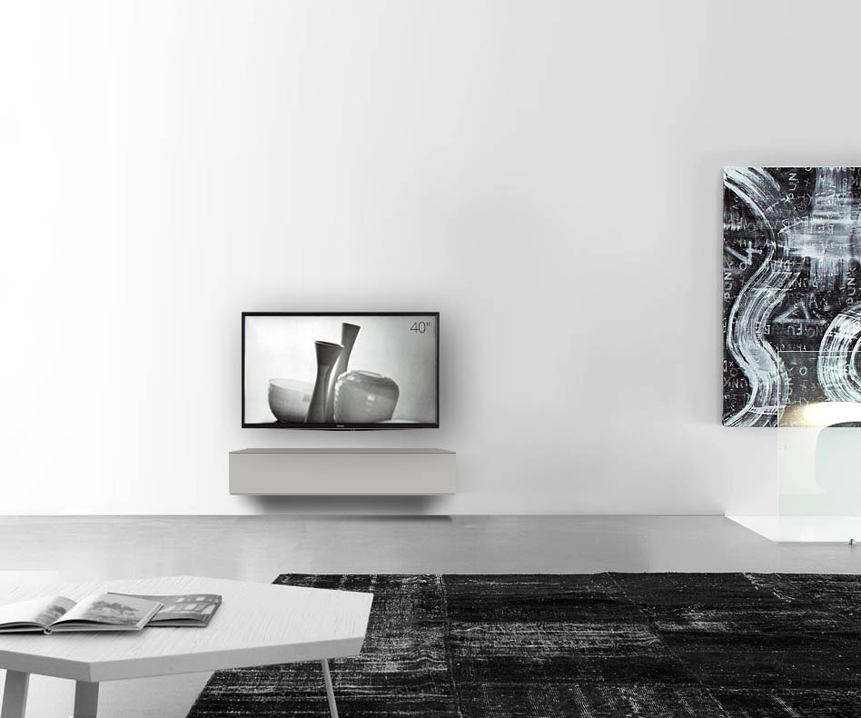 /Design Lowboard Wand B120 H25 5 matt hellgrau /Design Lowboard Wand B120 H25 5 matt hellgrau