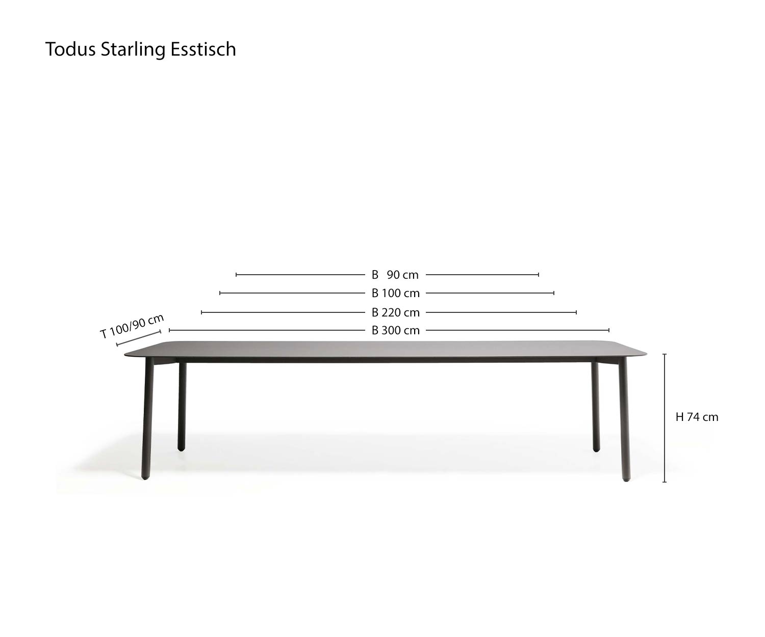 Tailles Starling Design Table à manger pour le jardin