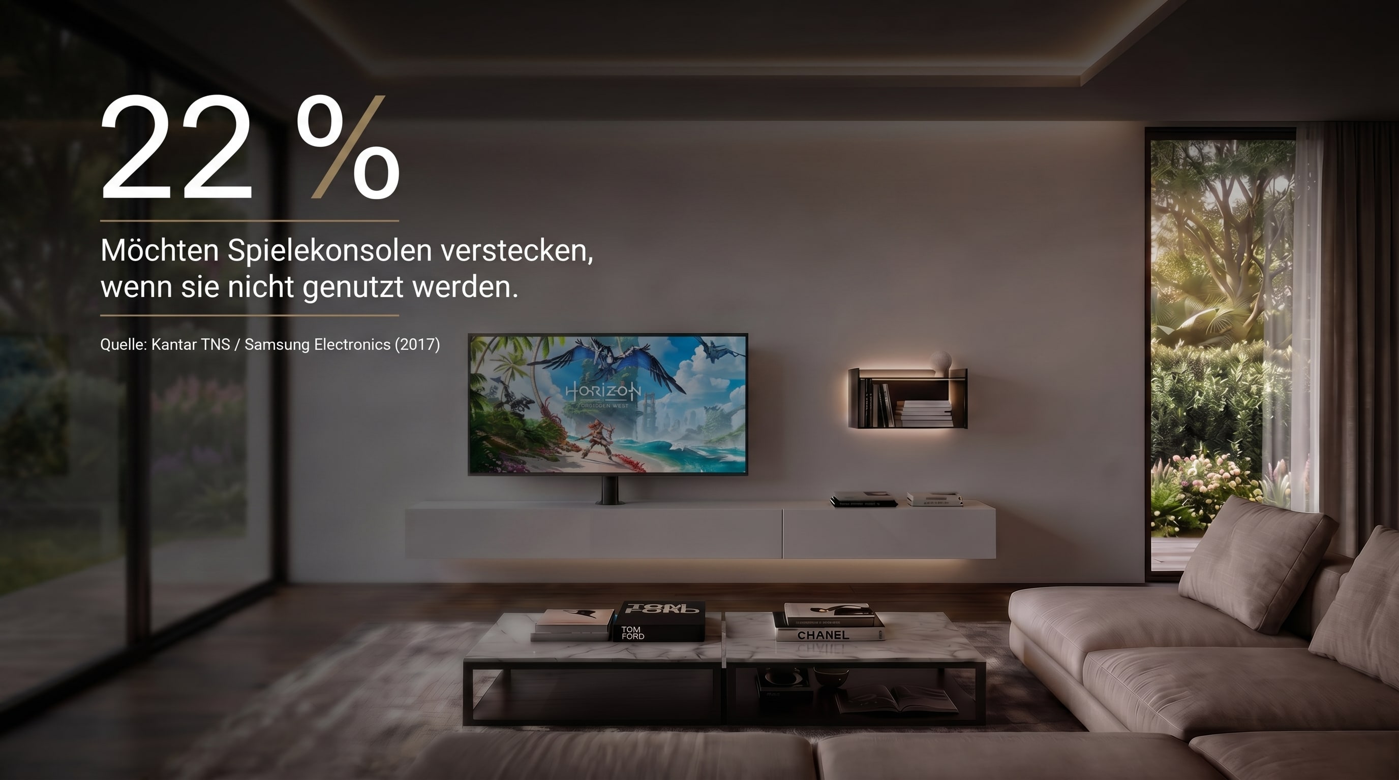 22 % – Viele Menschen möchten Abspielgeräte komplett aus dem Sichtfeld verbannen.