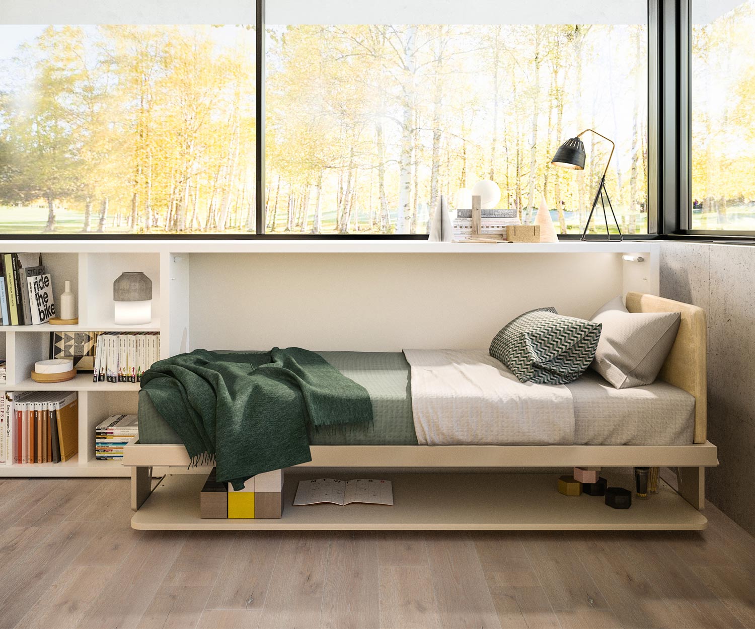 Modernes Clei Kinderzimmer Design Klappbett mit Schreibtisch Modernes Clei Kinderzimmer Design Klappbett mit Schreibtisch