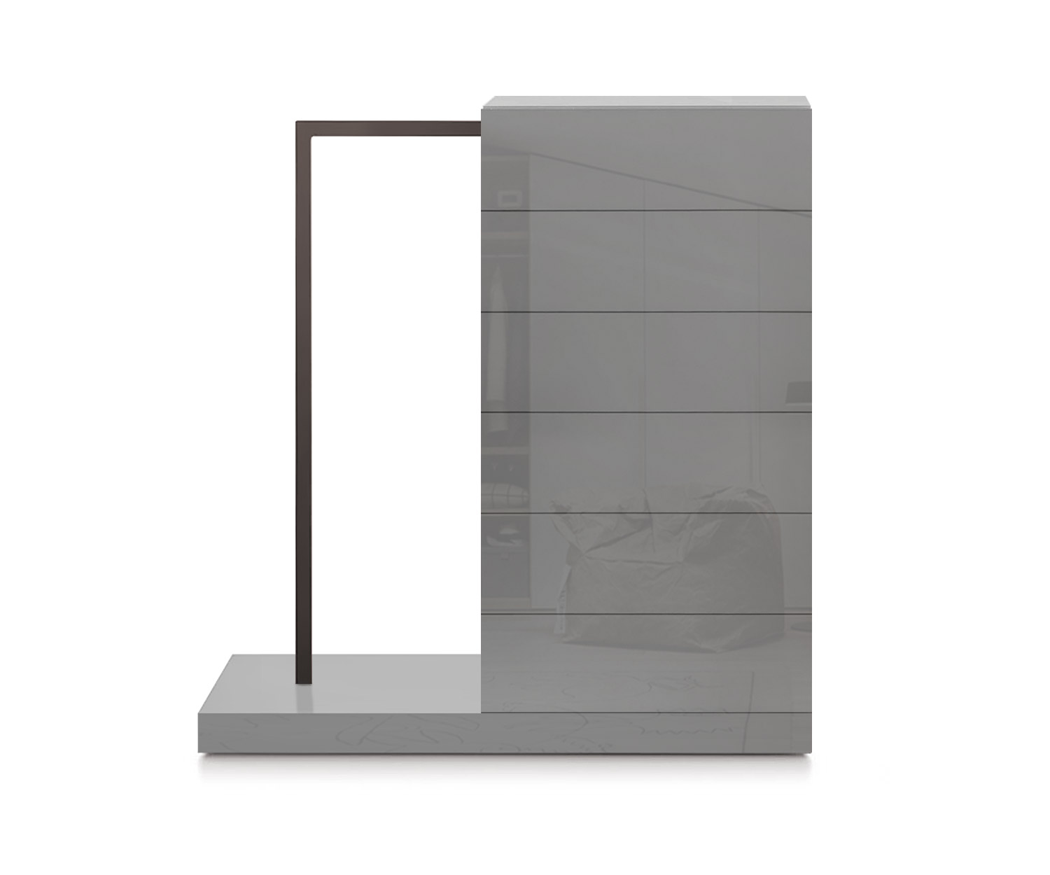Novamobili Hochkommode Easy6 + Garderobe links B54cm glanz hellgrau430 Novamobili Hochkommode Easy6 + Garderobe links B54cm glanz hellgrau430