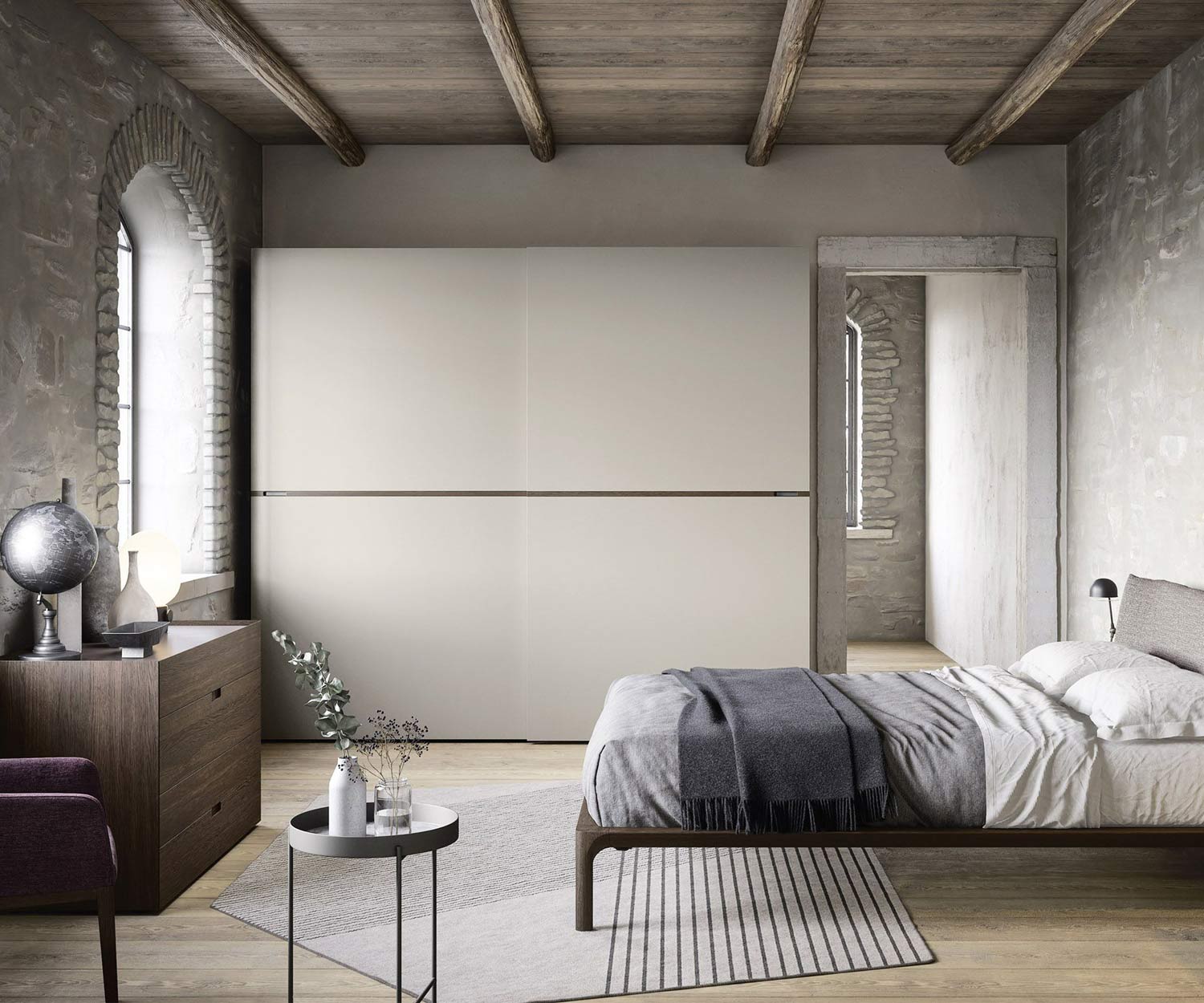 Novamobili Middle Kleiderschrank mit Schiebetueren minimal modern luxus Novamobili Middle Kleiderschrank mit Schiebetueren minimal modern luxus