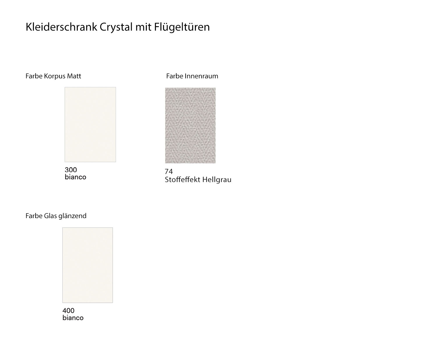 Aperçus des couleurs Novamobili Armoire Crystal avec effet de tissu gris clair Intérieur