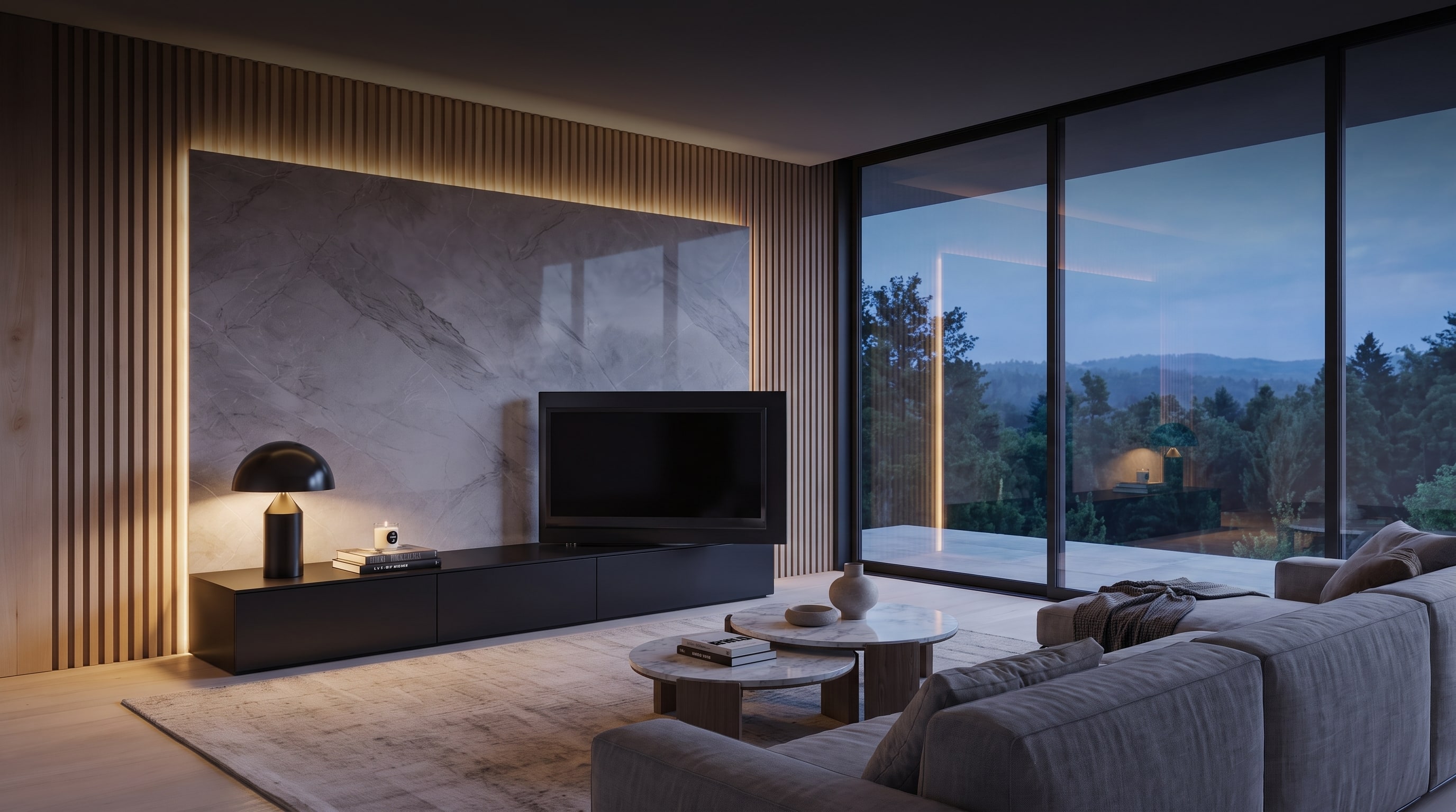 Livarea Meuble TV Mural : Le secret des architectes pour espaces ouverts